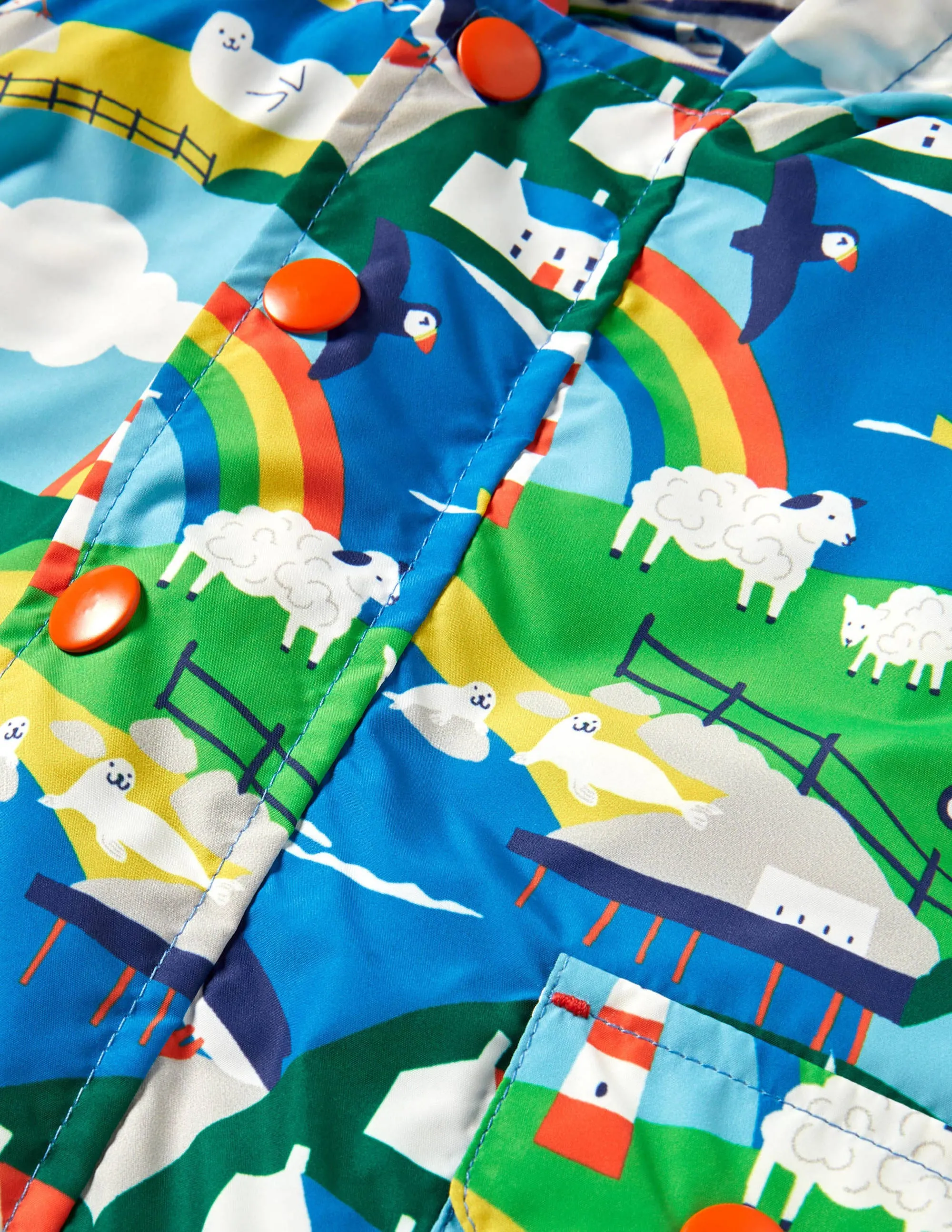 3-in-1 Printed Jacket-Multi Coastal Scene