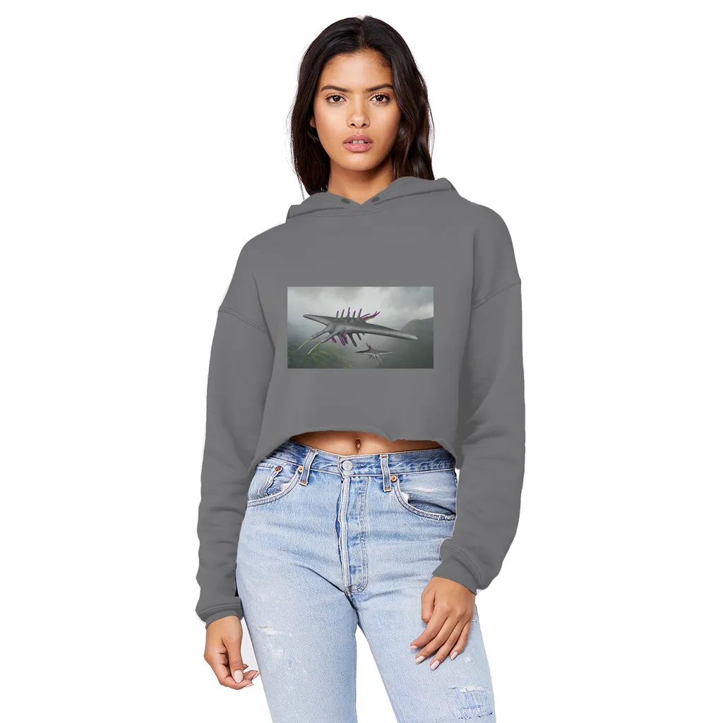 Alpha Creature Unisex Cropped Raw Edge Boyfriend Hoodie