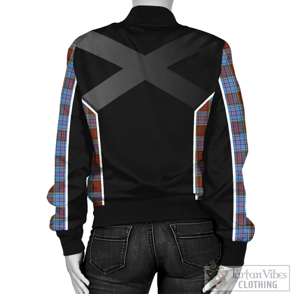Anderson Modern Tartan Bomber Jacket with Family Crest and Scottish Thistle Vibes Sport Style