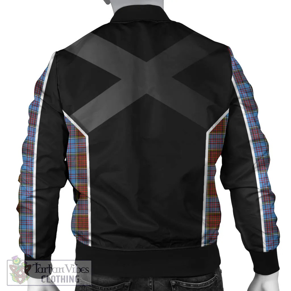 Anderson Modern Tartan Bomber Jacket with Family Crest and Scottish Thistle Vibes Sport Style