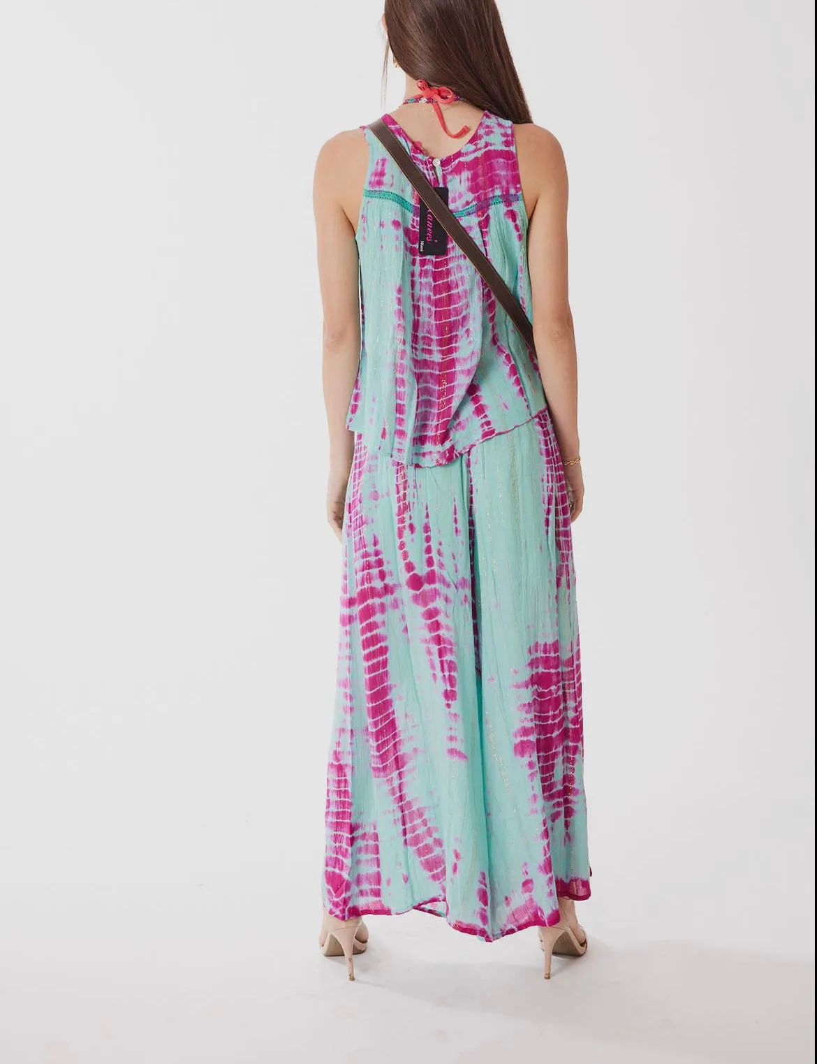 Aqua Tie Dye Palazzo Pants