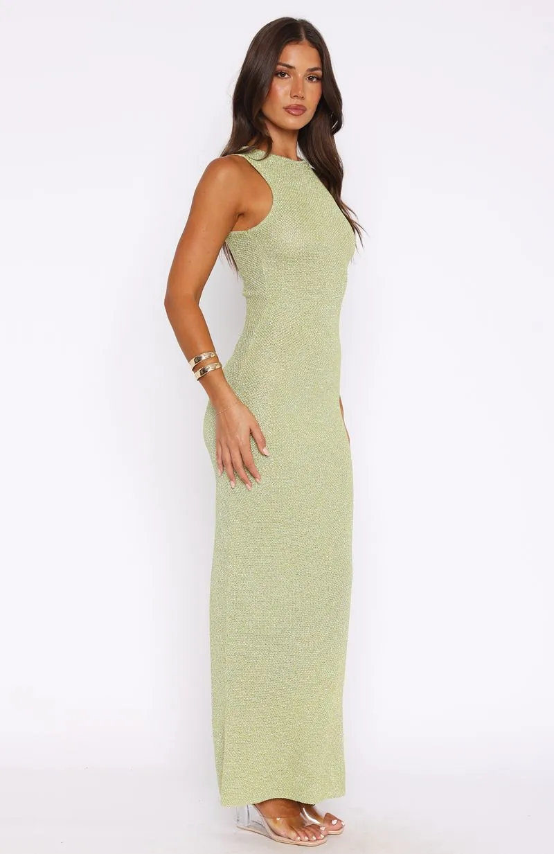 At Dusk Knit Maxi Dress Apple