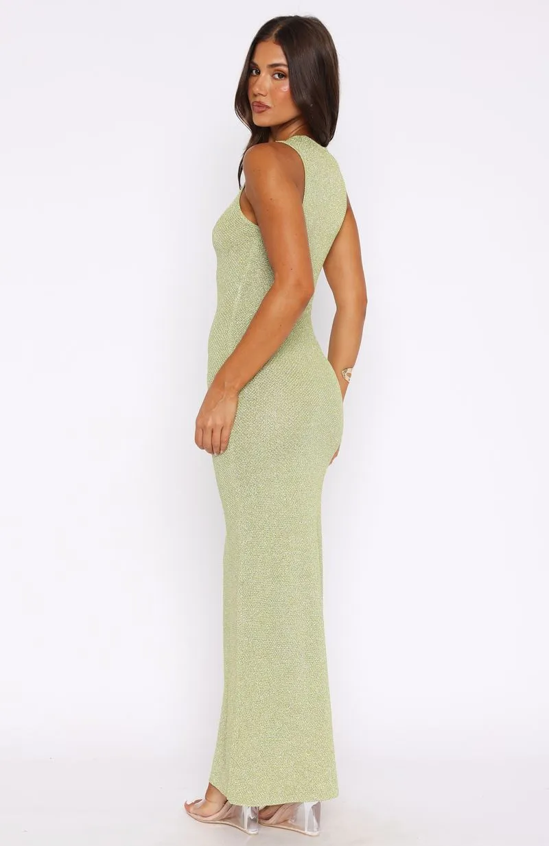 At Dusk Knit Maxi Dress Apple