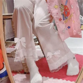 Beautiful Bows ore Princsscore Pants  Kawaii Academia Y2K Cottagecore Coquette Fairycore Dollette Princesscore Bottoms