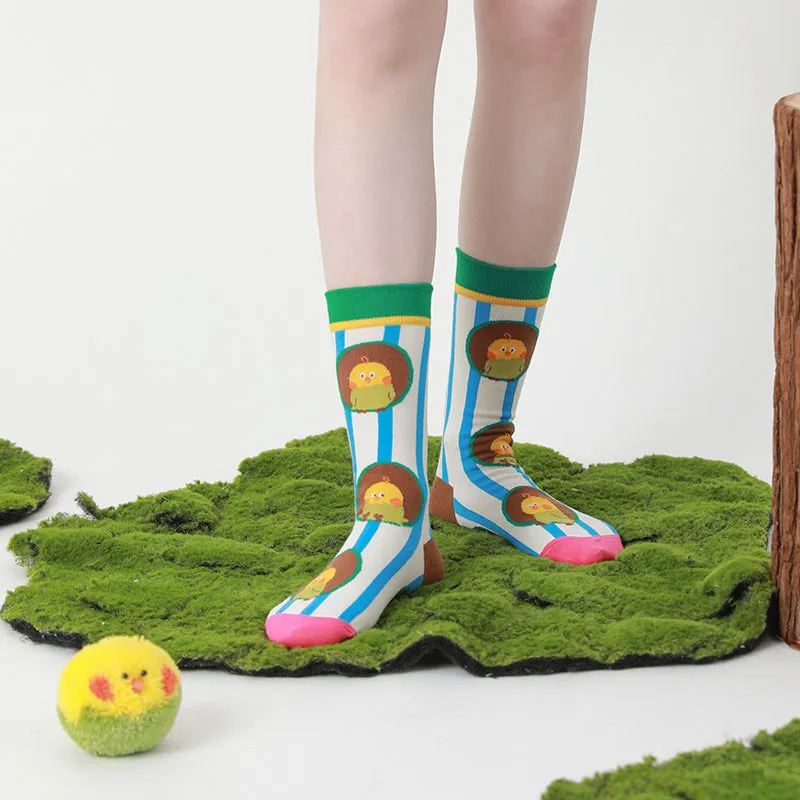 Beligogo Adorable 4-Pack Parrot Crew Socks for All Seasons