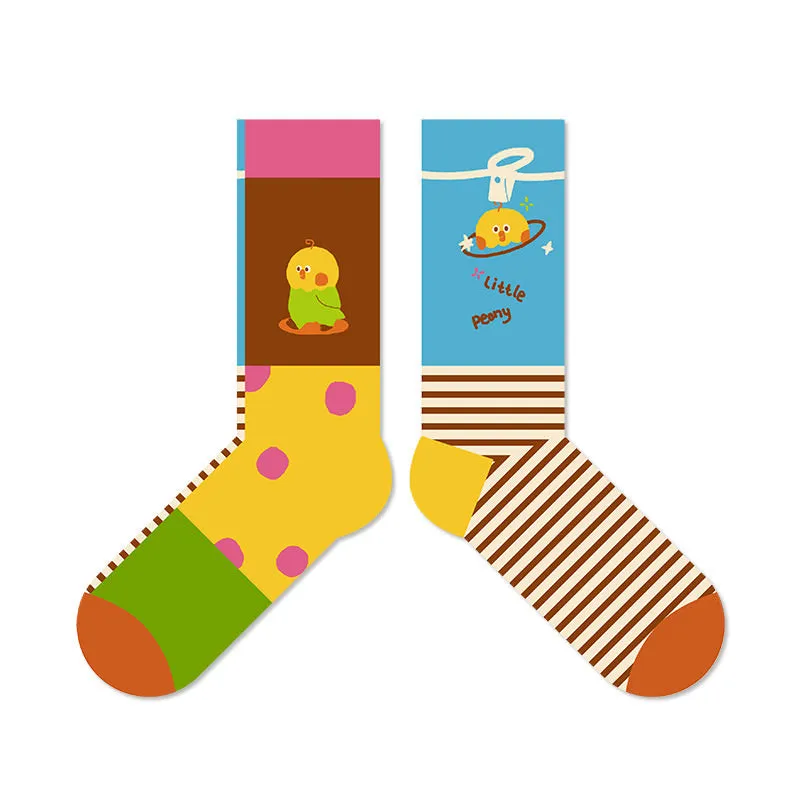 Beligogo Adorable 4-Pack Parrot Crew Socks for All Seasons