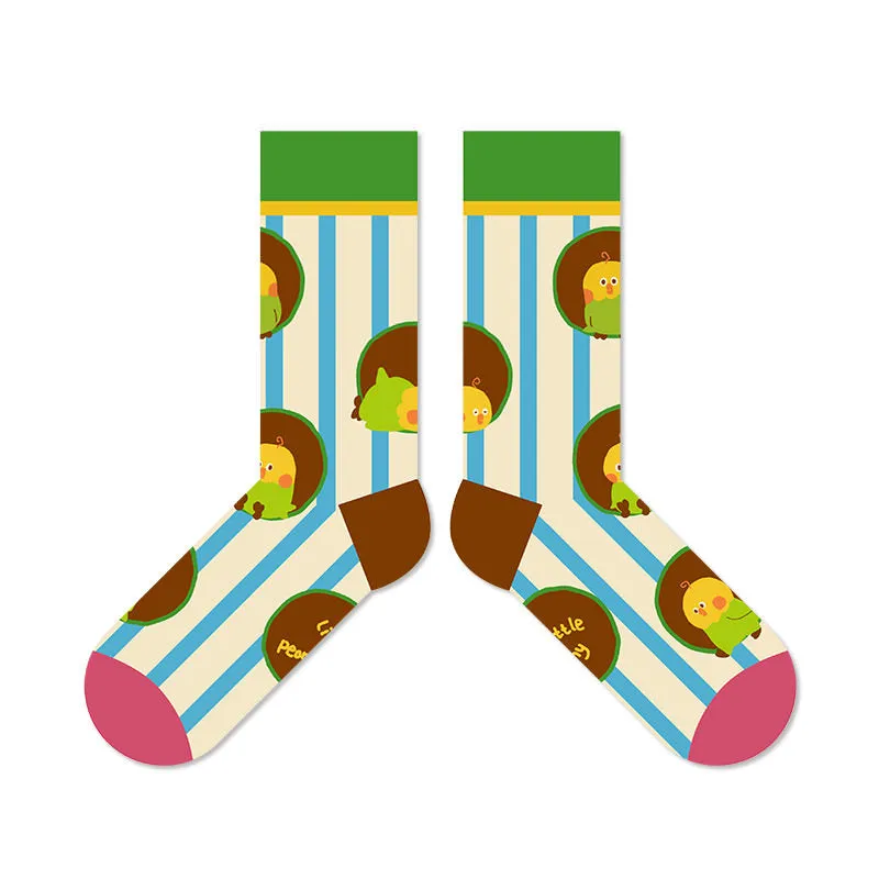 Beligogo Adorable 4-Pack Parrot Crew Socks for All Seasons