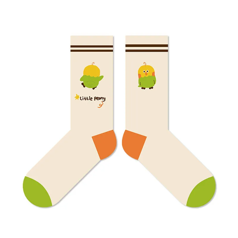 Beligogo Adorable 4-Pack Parrot Crew Socks for All Seasons