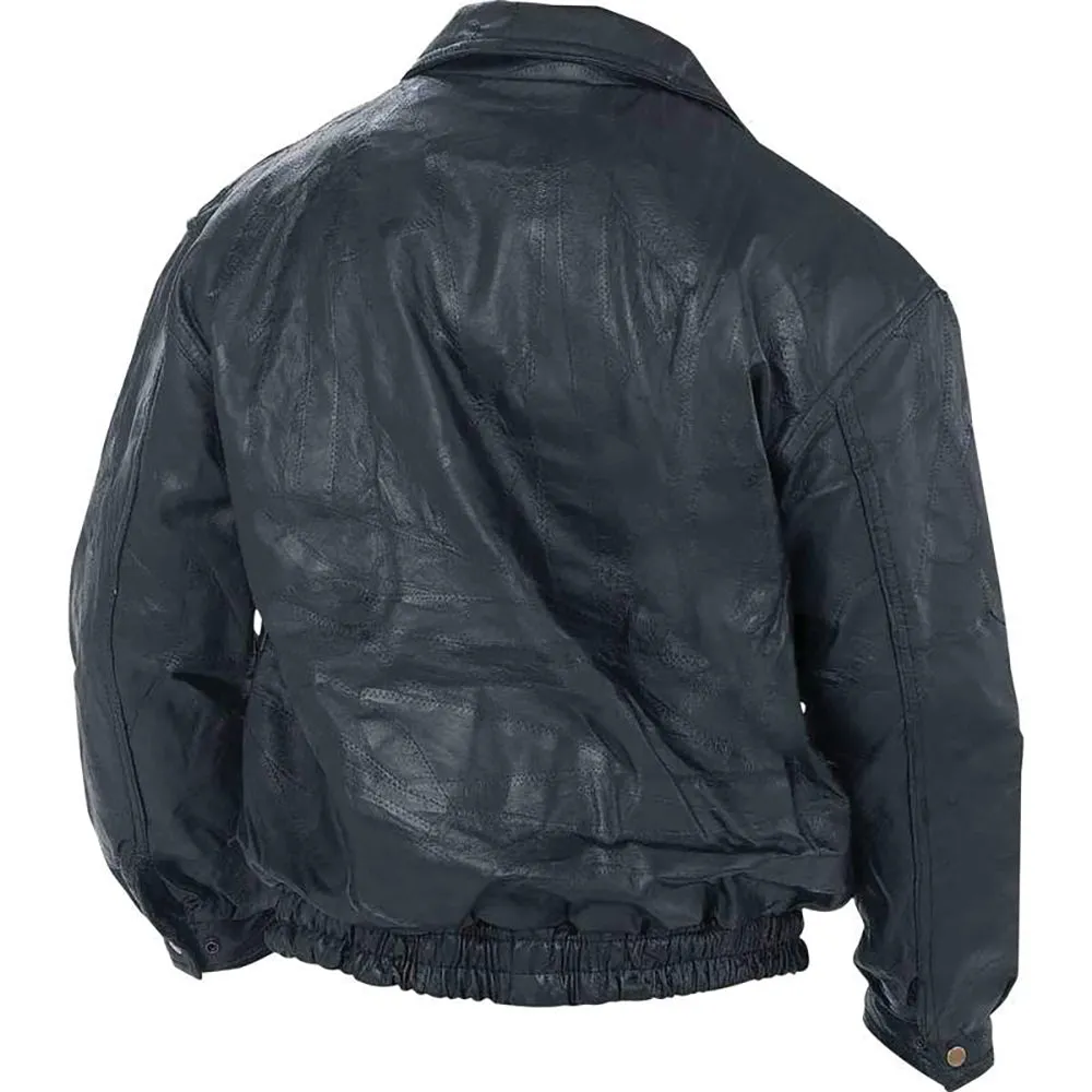 Biker Bomber Jacket Genuine Leather Motorcycle Flight Coat Lined