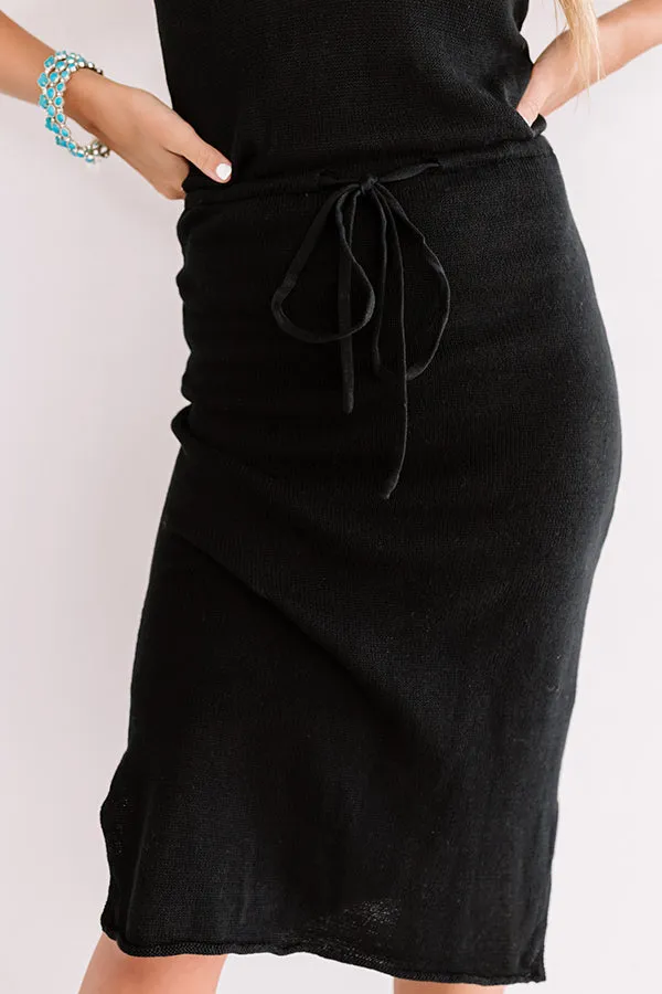 Cool In Cancun Knit Midi In Black