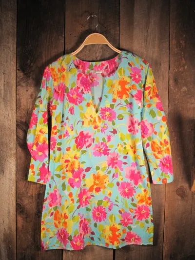 Cotton Tunic Top Pretty Flowers
