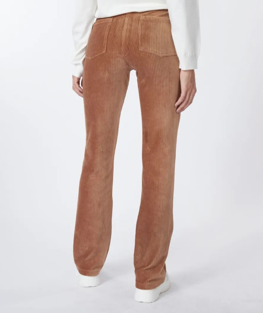 Esqualo- Flair Rib Corduroy Pants in Copper Brown