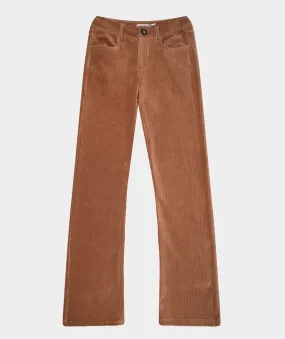 Esqualo- Flair Rib Corduroy Pants in Copper Brown