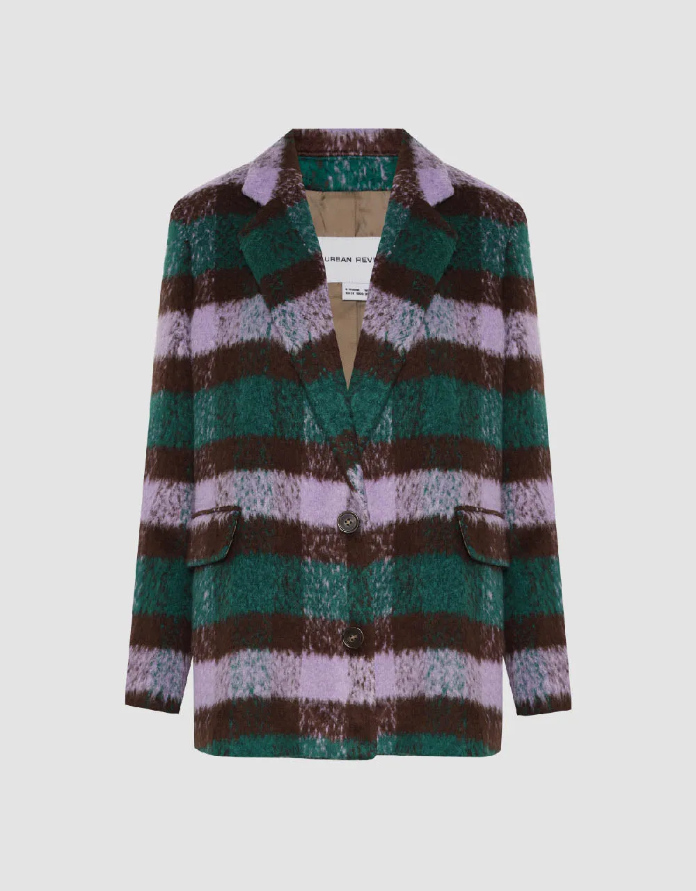 Furry Plaid Blazer