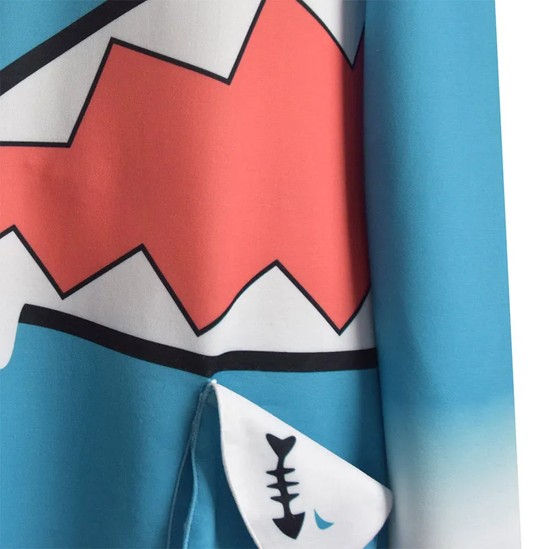 Gawr Gura Cosplay Hololive Virtual Vtuber Costume Cute Blue Shark Coat Hoodie