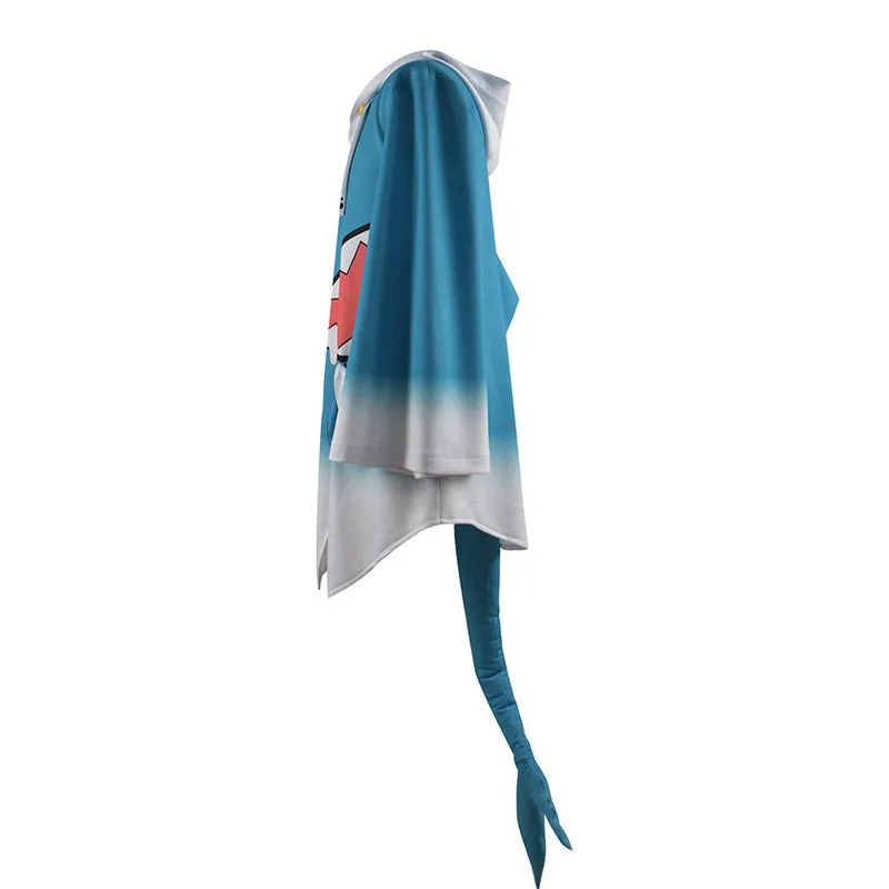 Gawr Gura Cosplay Hololive Virtual Vtuber Costume Cute Blue Shark Coat Hoodie