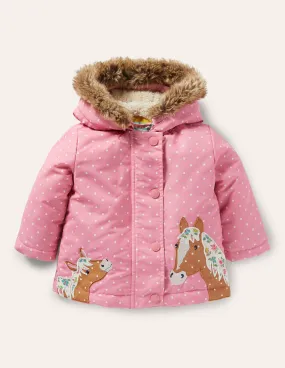 Girls 3-in-1 Jacket-Formica Pink Horses