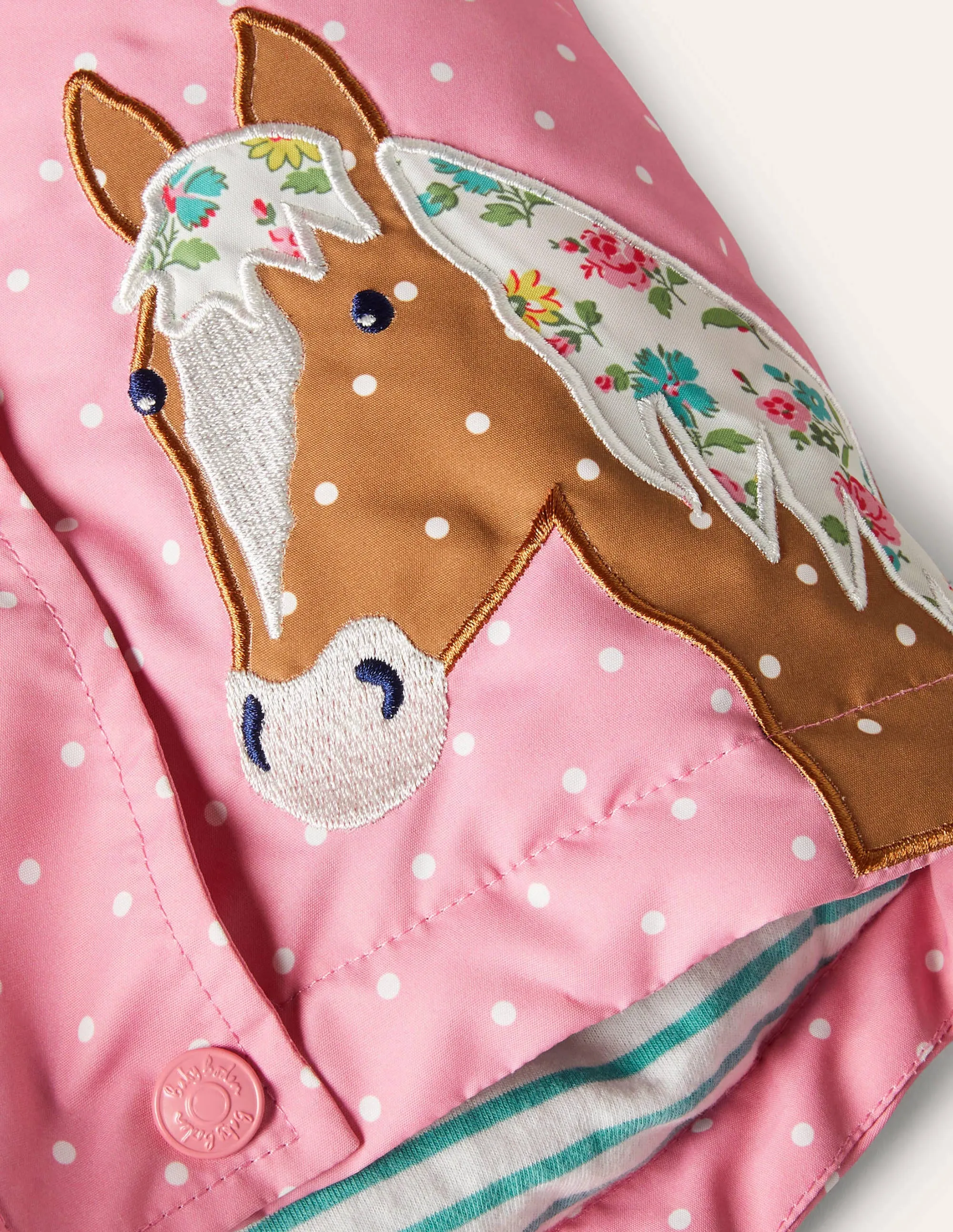 Girls 3-in-1 Jacket-Formica Pink Horses