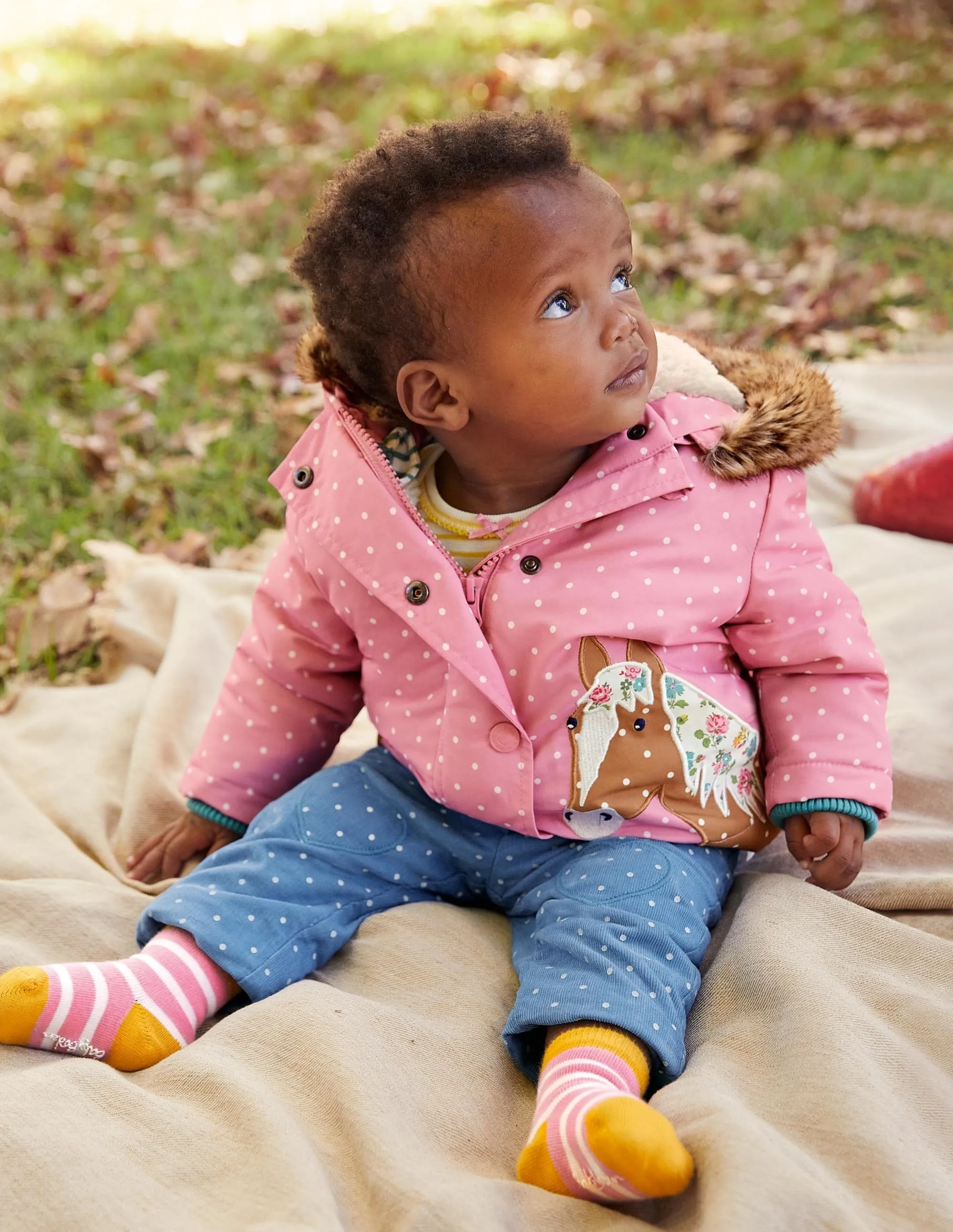 Girls 3-in-1 Jacket-Formica Pink Horses