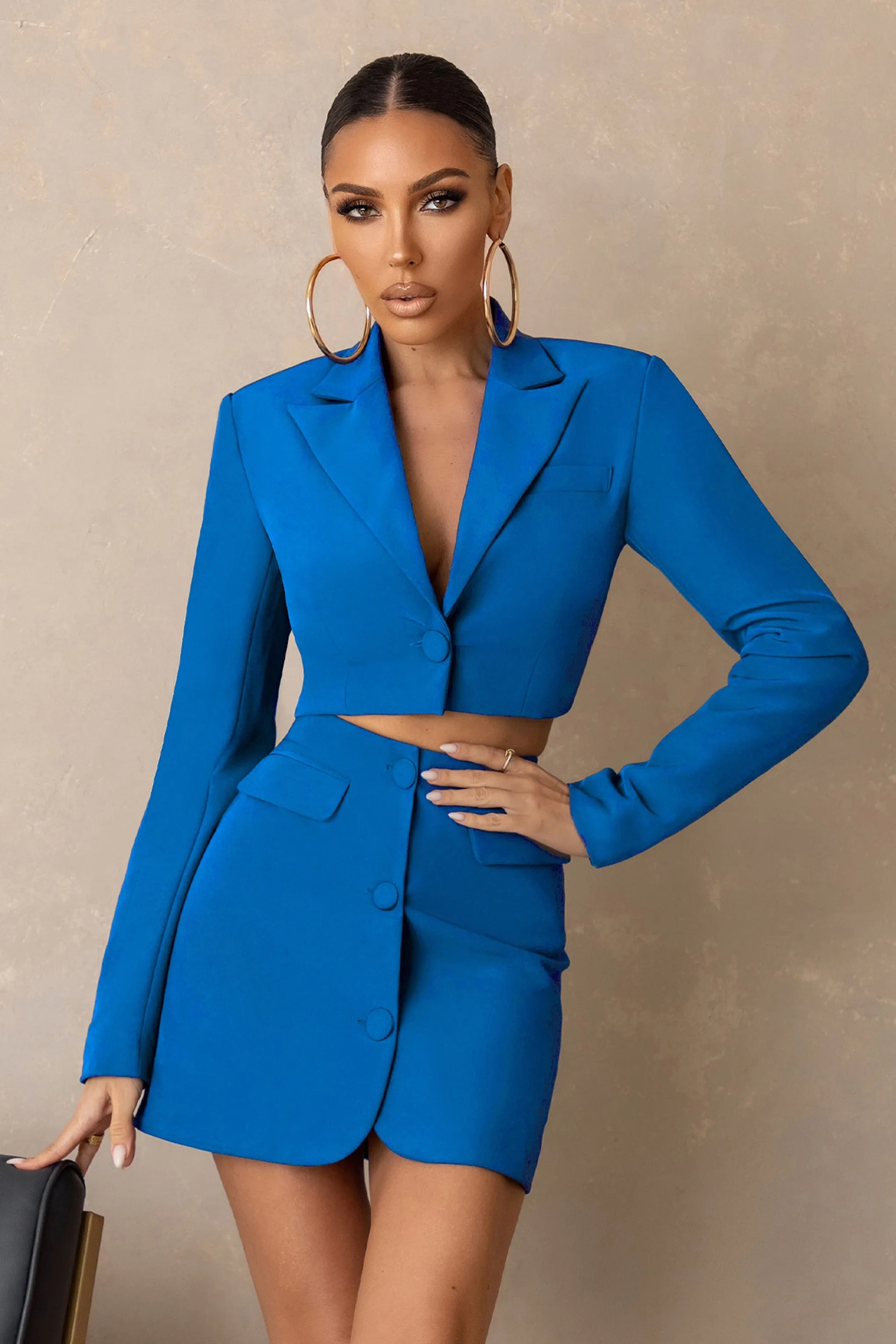 Investment | Royal Blue Crop Blazer