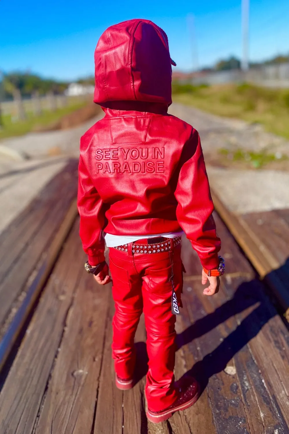 Kids Thriller Pullover Hoodie (Red)