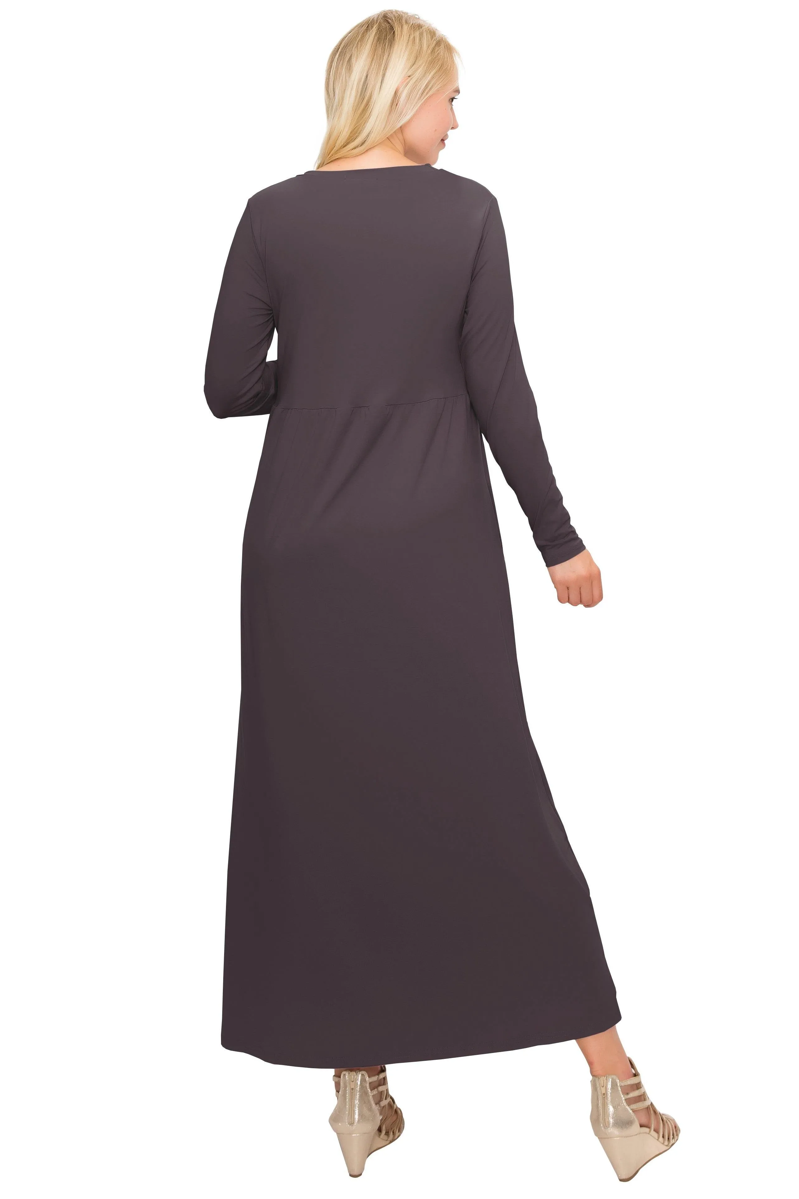 Maternity Maxi Dress -Long Sleeve Maternity Dress