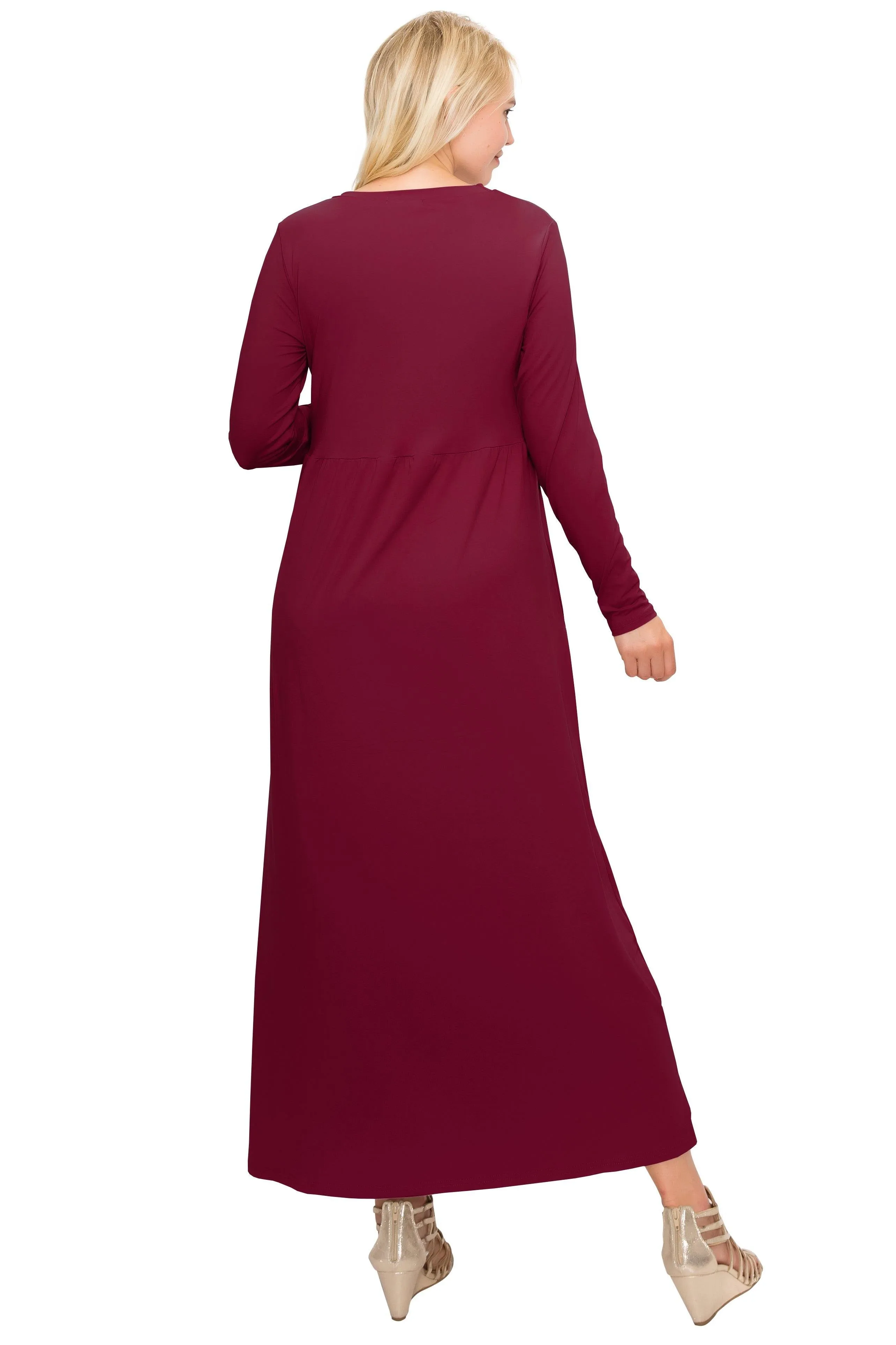Maternity Maxi Dress -Long Sleeve Maternity Dress