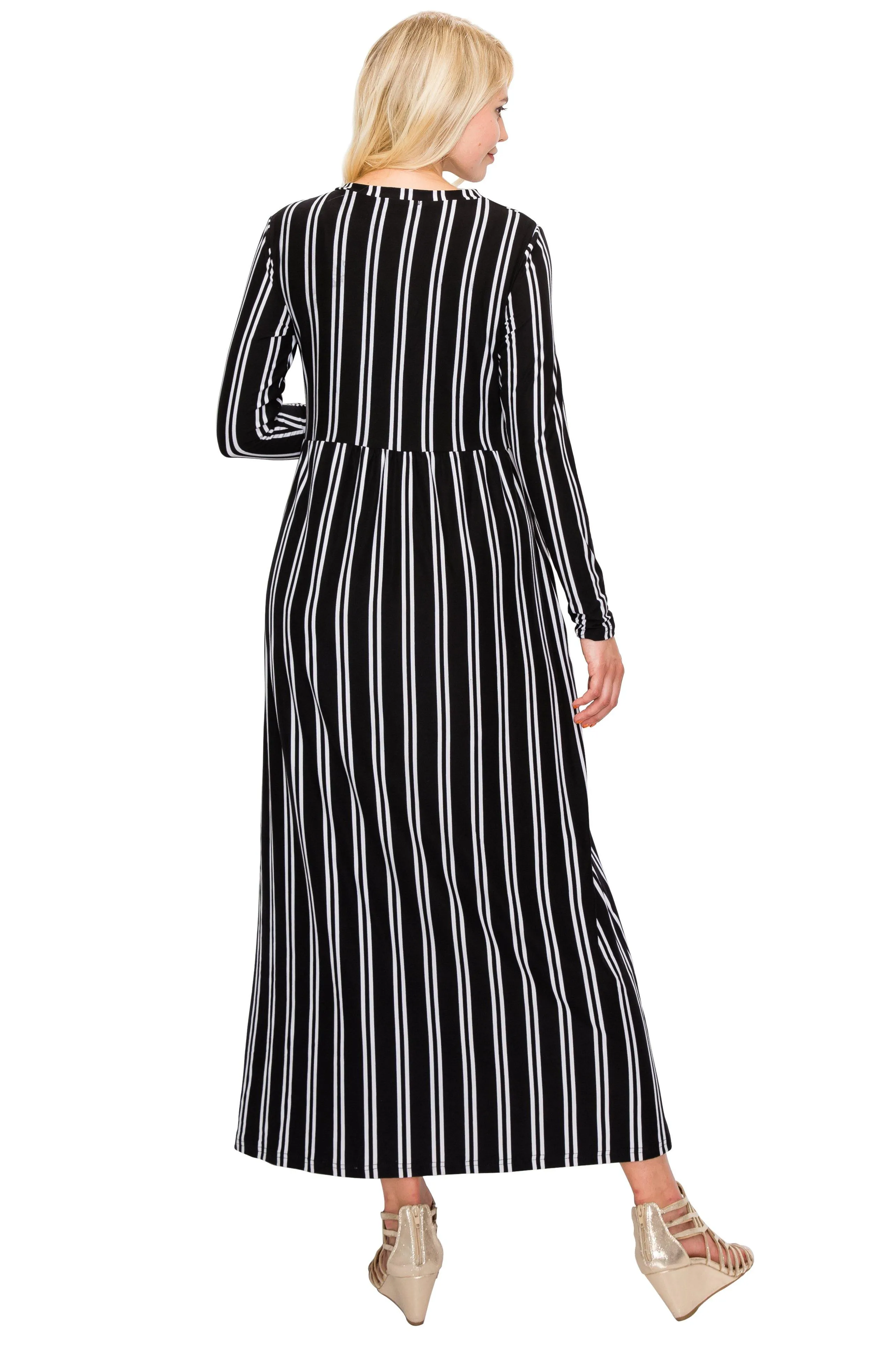 Maternity Maxi Dress -Long Sleeve Maternity Dress