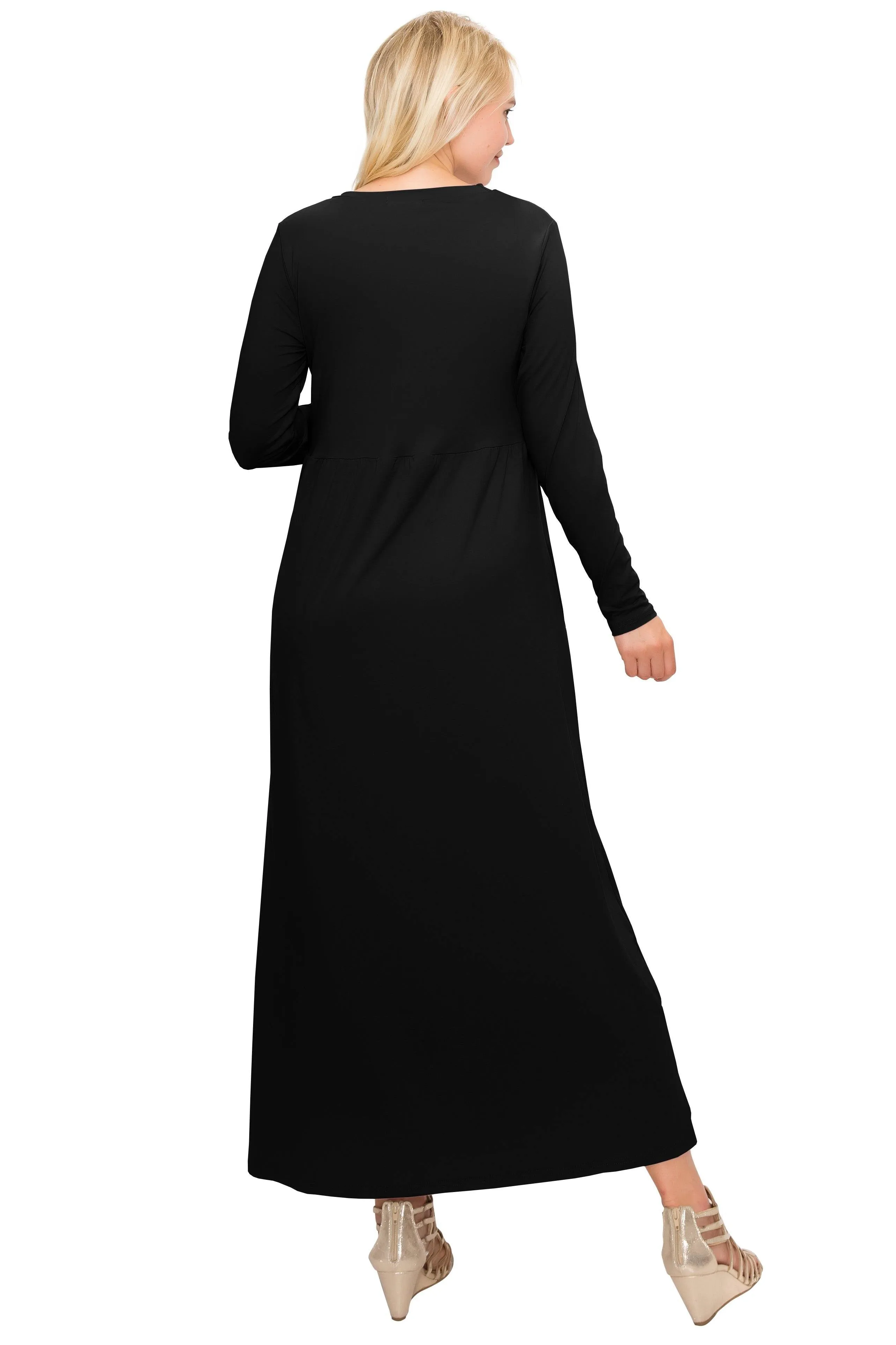 Maternity Maxi Dress -Long Sleeve Maternity Dress