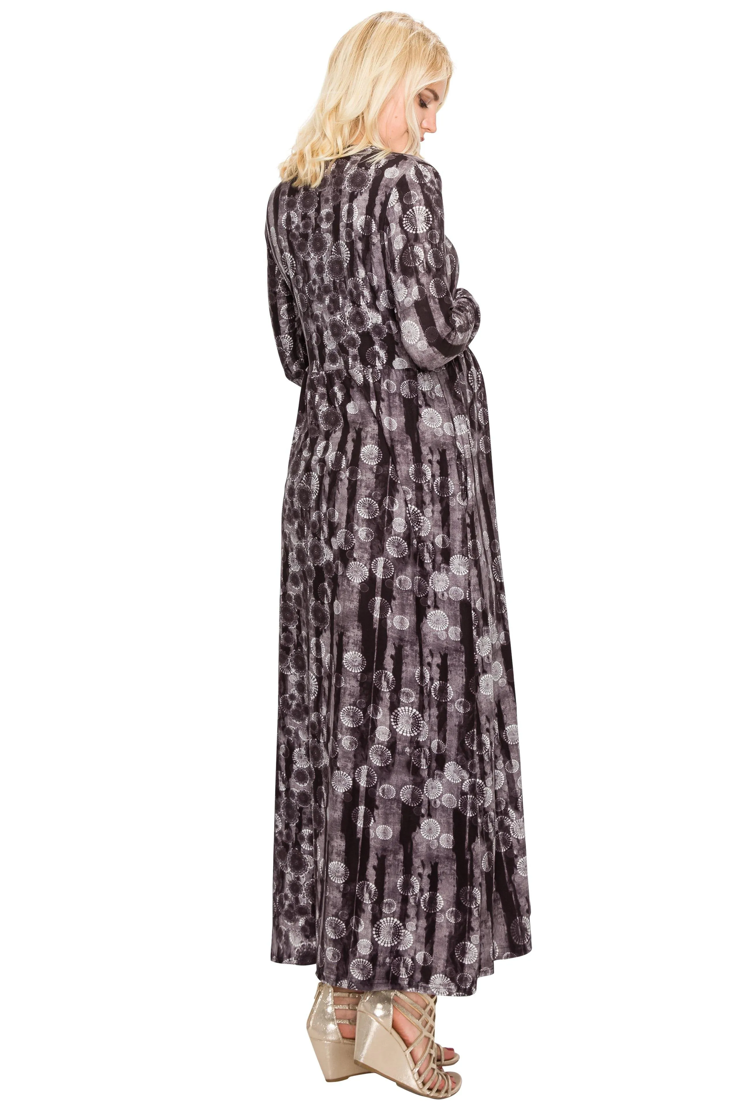 Maternity Maxi Dress -Long Sleeve Maternity Dress