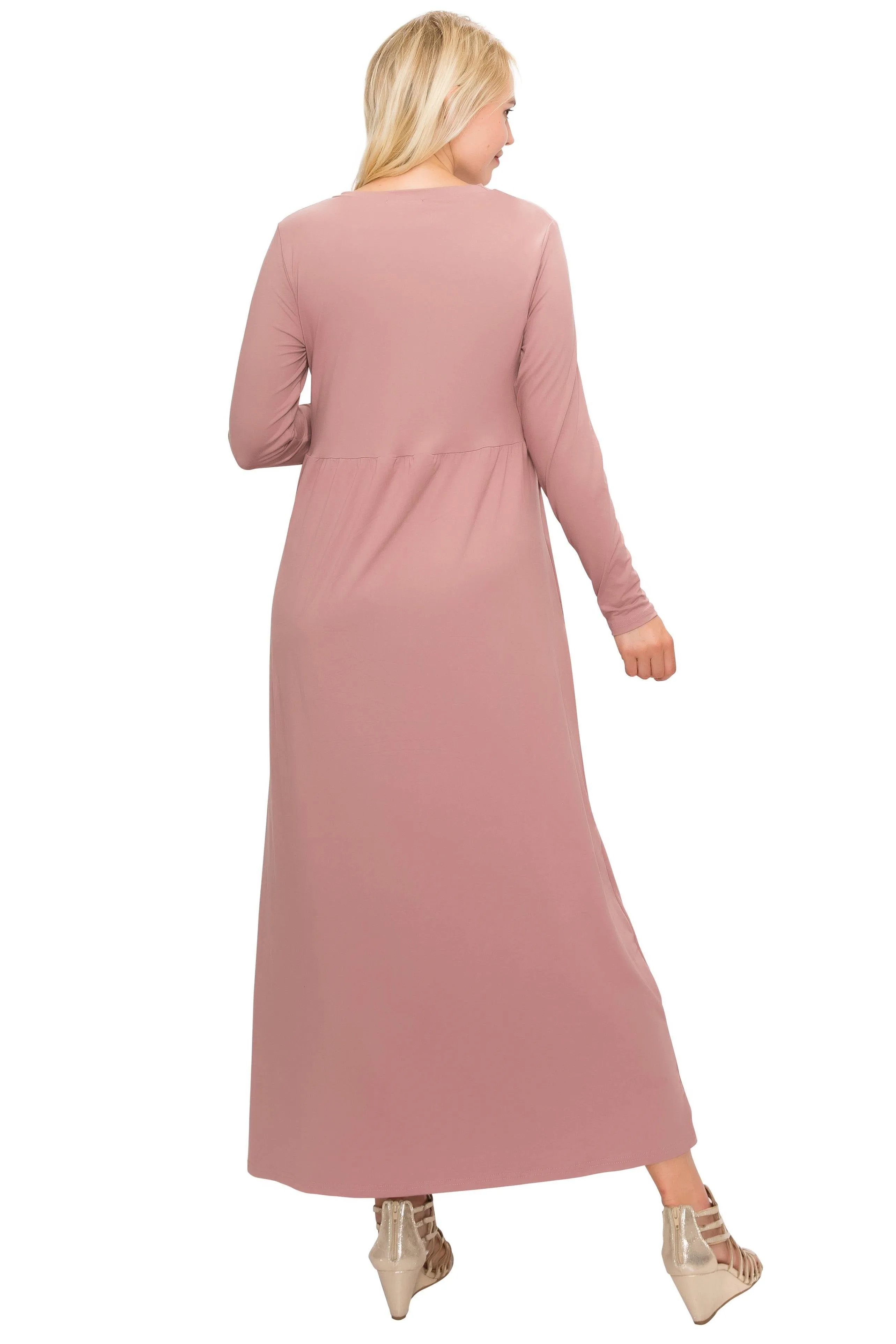 Maternity Maxi Dress -Long Sleeve Maternity Dress