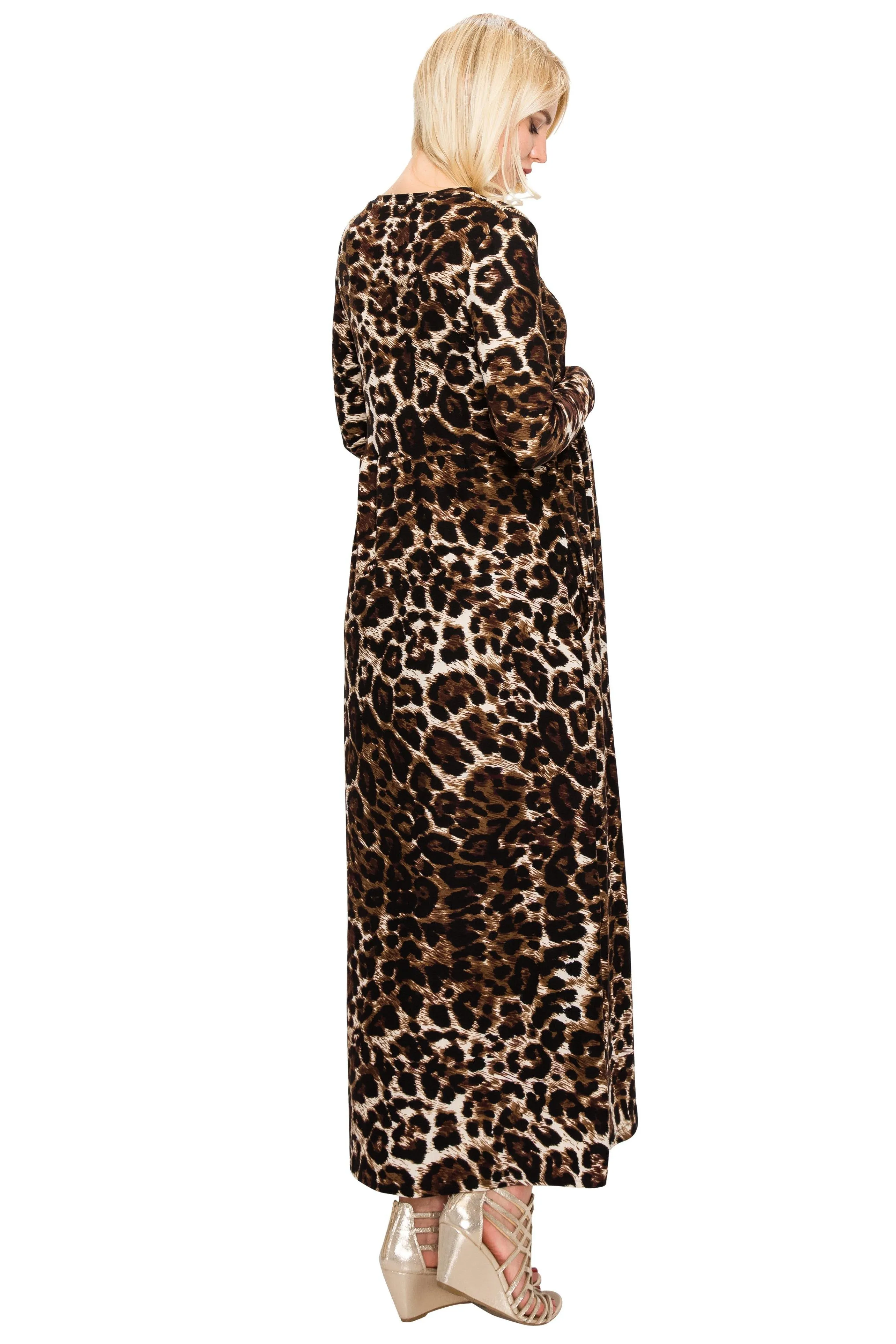 Maternity Maxi Dress -Long Sleeve Maternity Dress