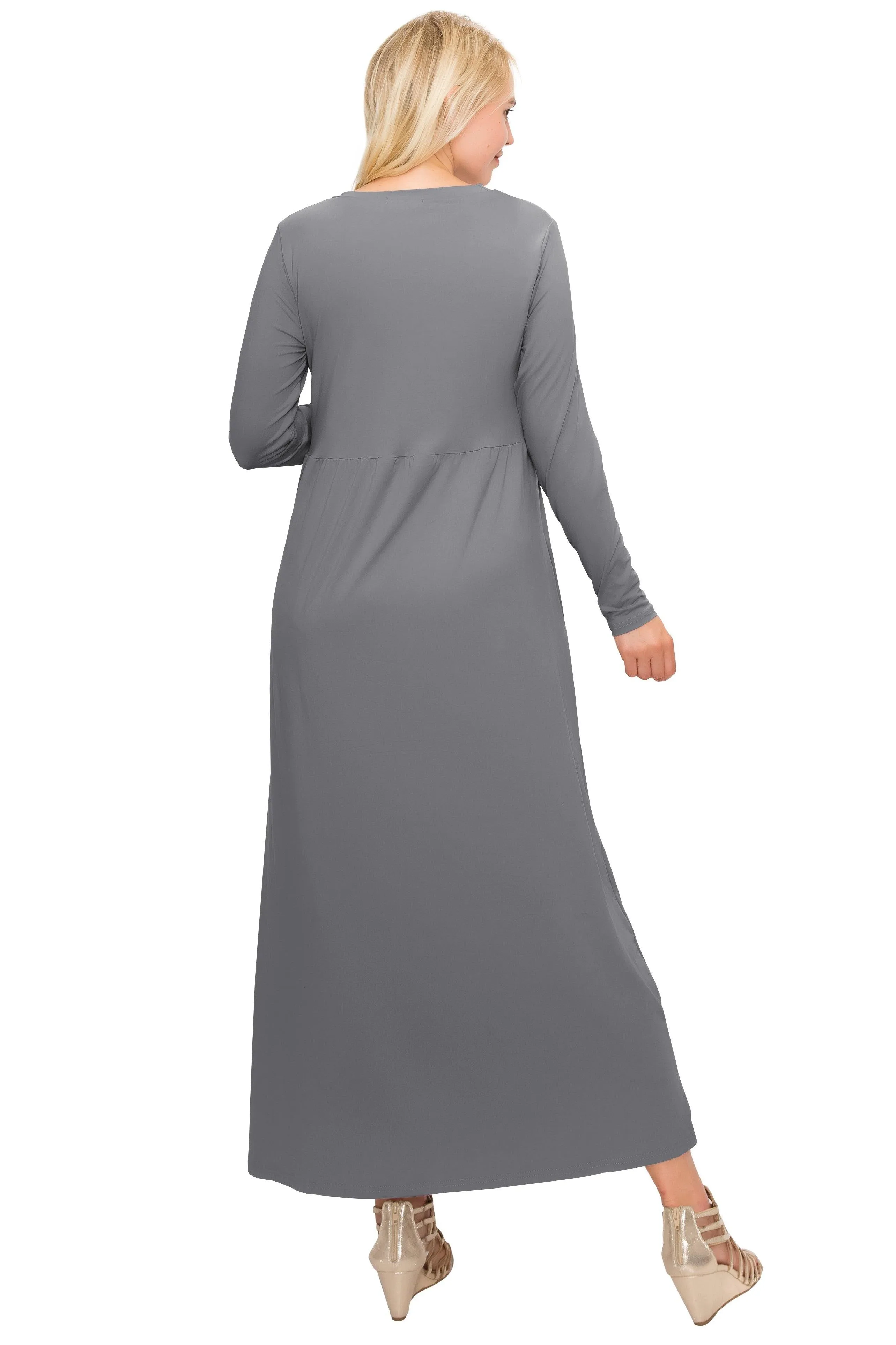 Maternity Maxi Dress -Long Sleeve Maternity Dress