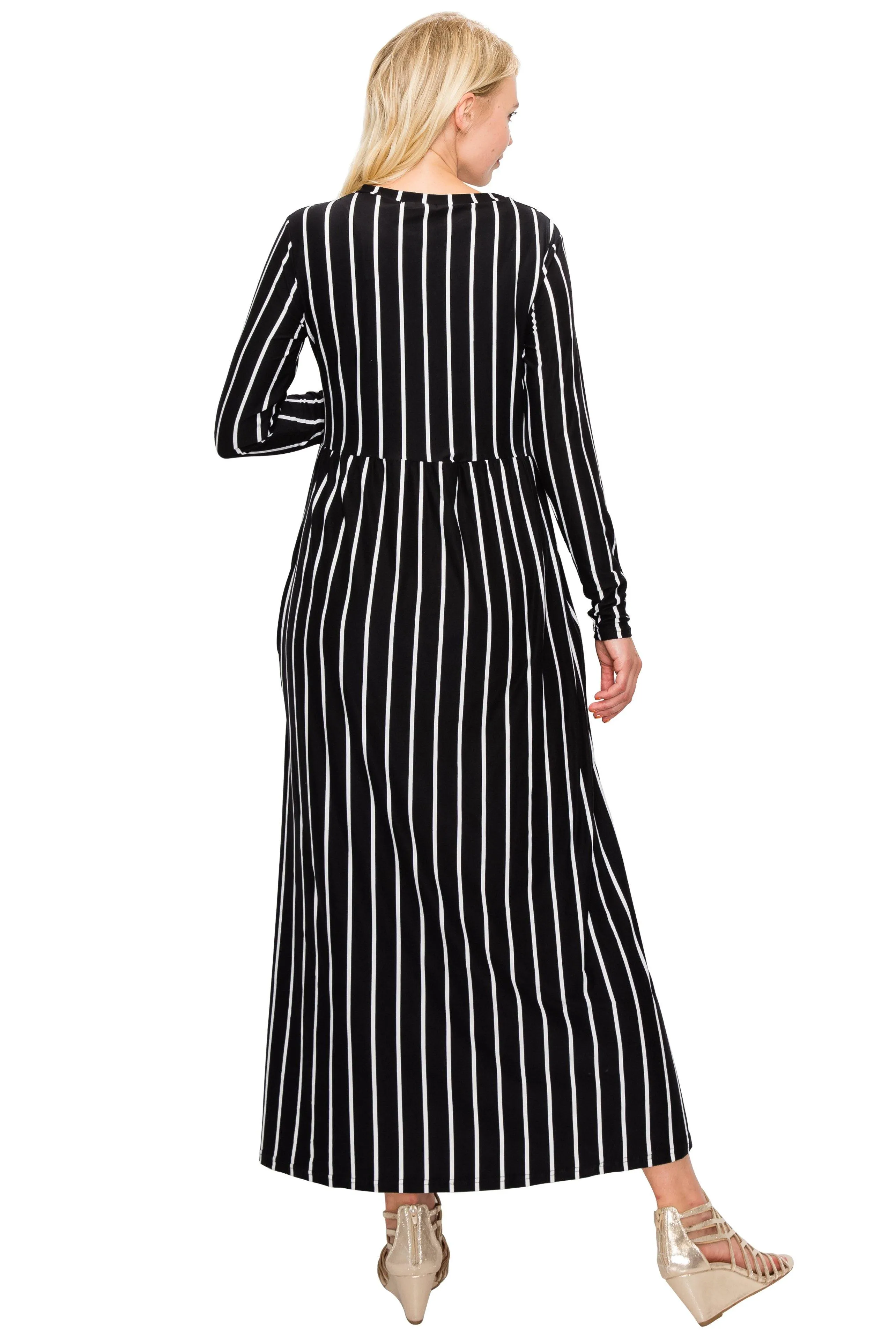 Maternity Maxi Dress -Long Sleeve Maternity Dress