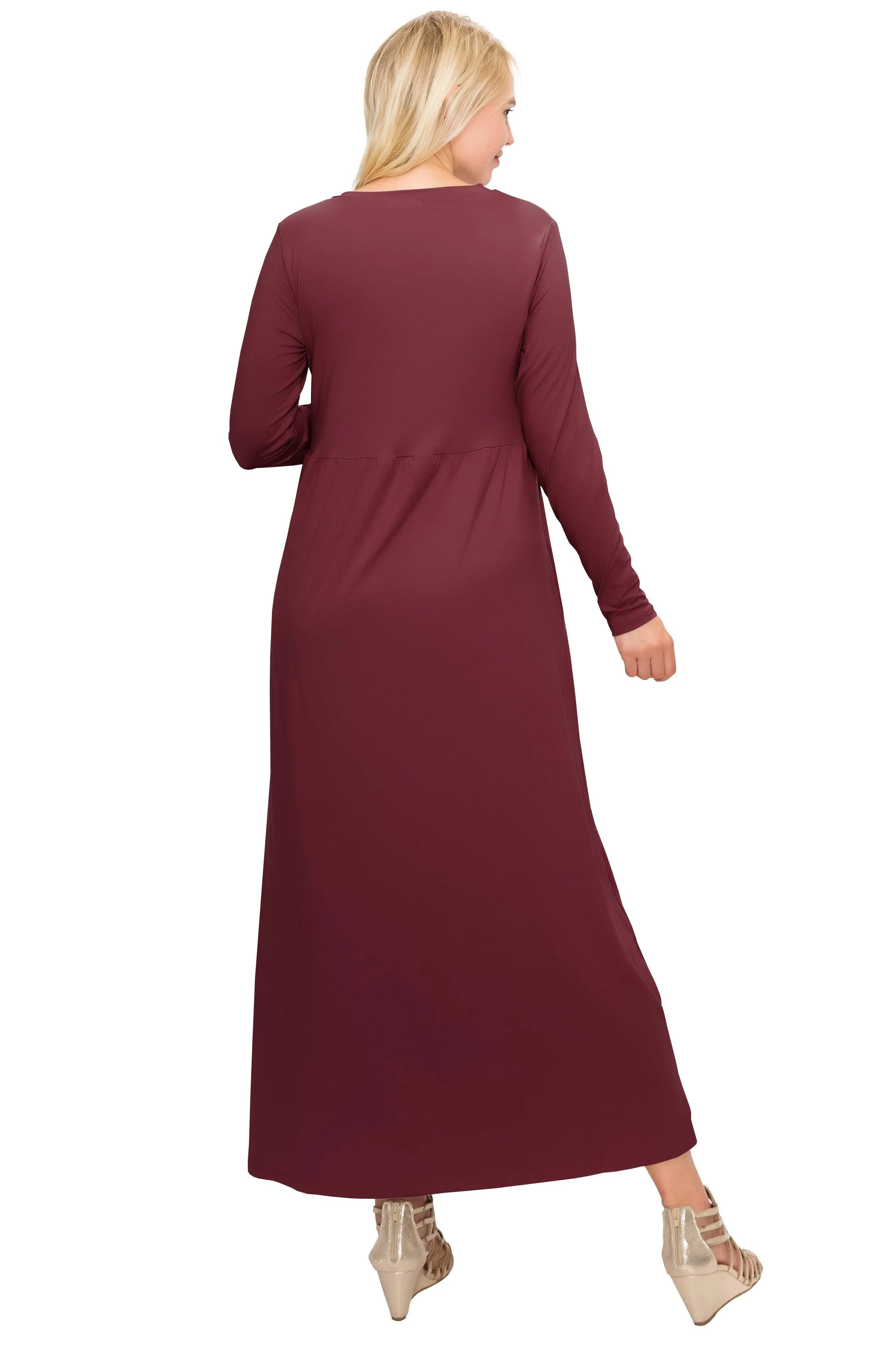 Maternity Maxi Dress -Long Sleeve Maternity Dress