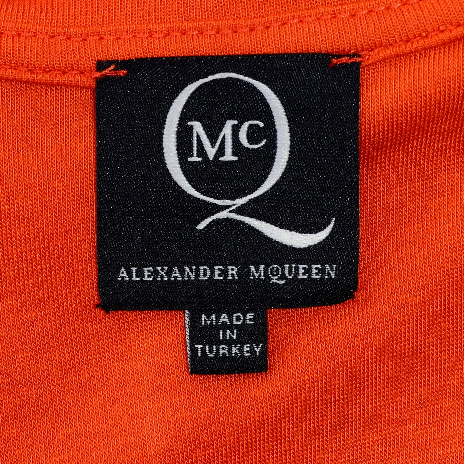 McQ Alexander McQueen Orange Stretch Knit Zipper Dress