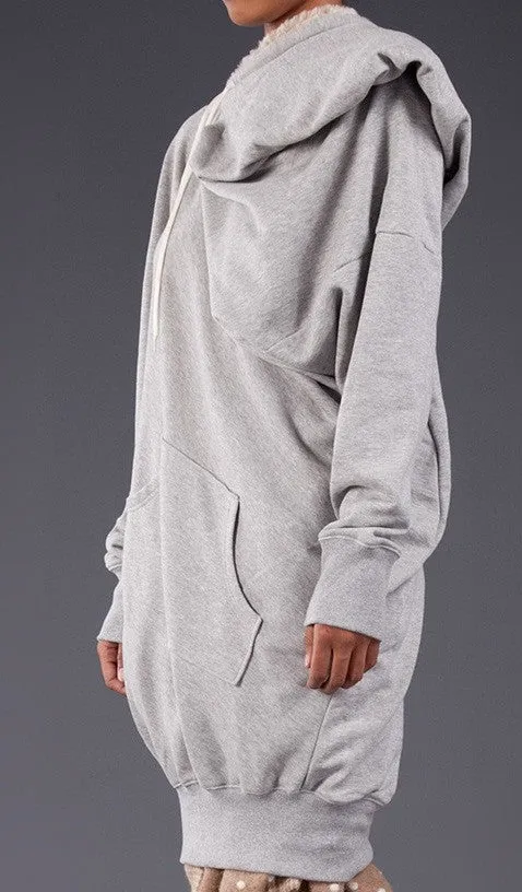 Oversized Asymmetrical Sweatshirt Dress //Extravagant Hooded