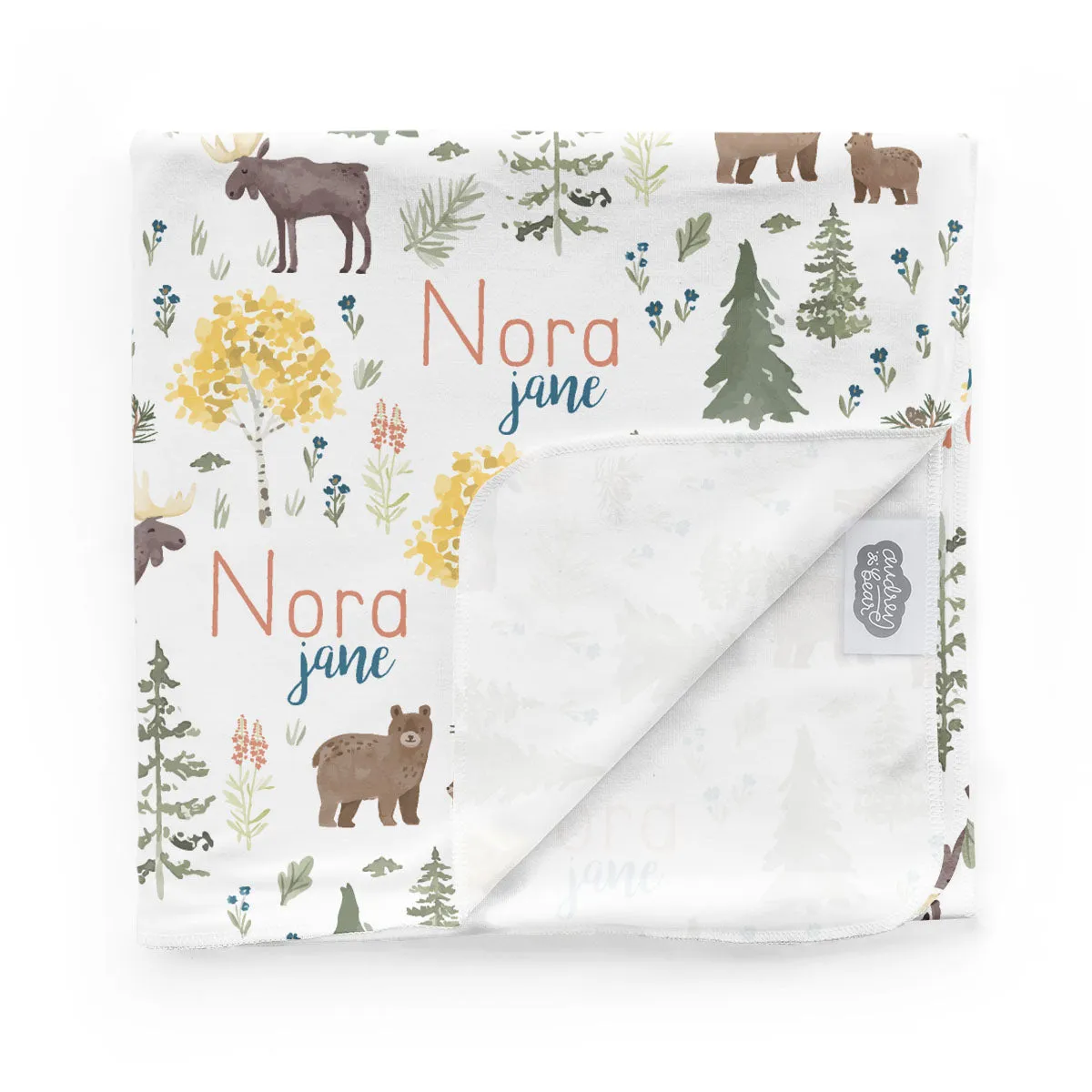Personalized  Swaddle & Hat Set | Mountain Explorer