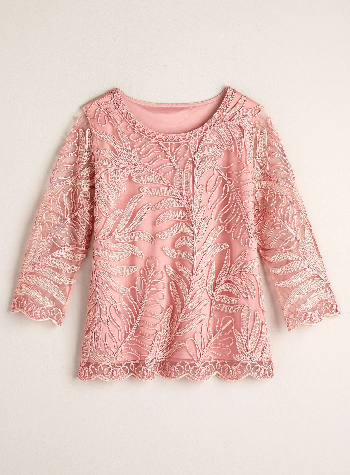 Ribbon Embroidered Fern Blouse FINAL SALE (No Returns)