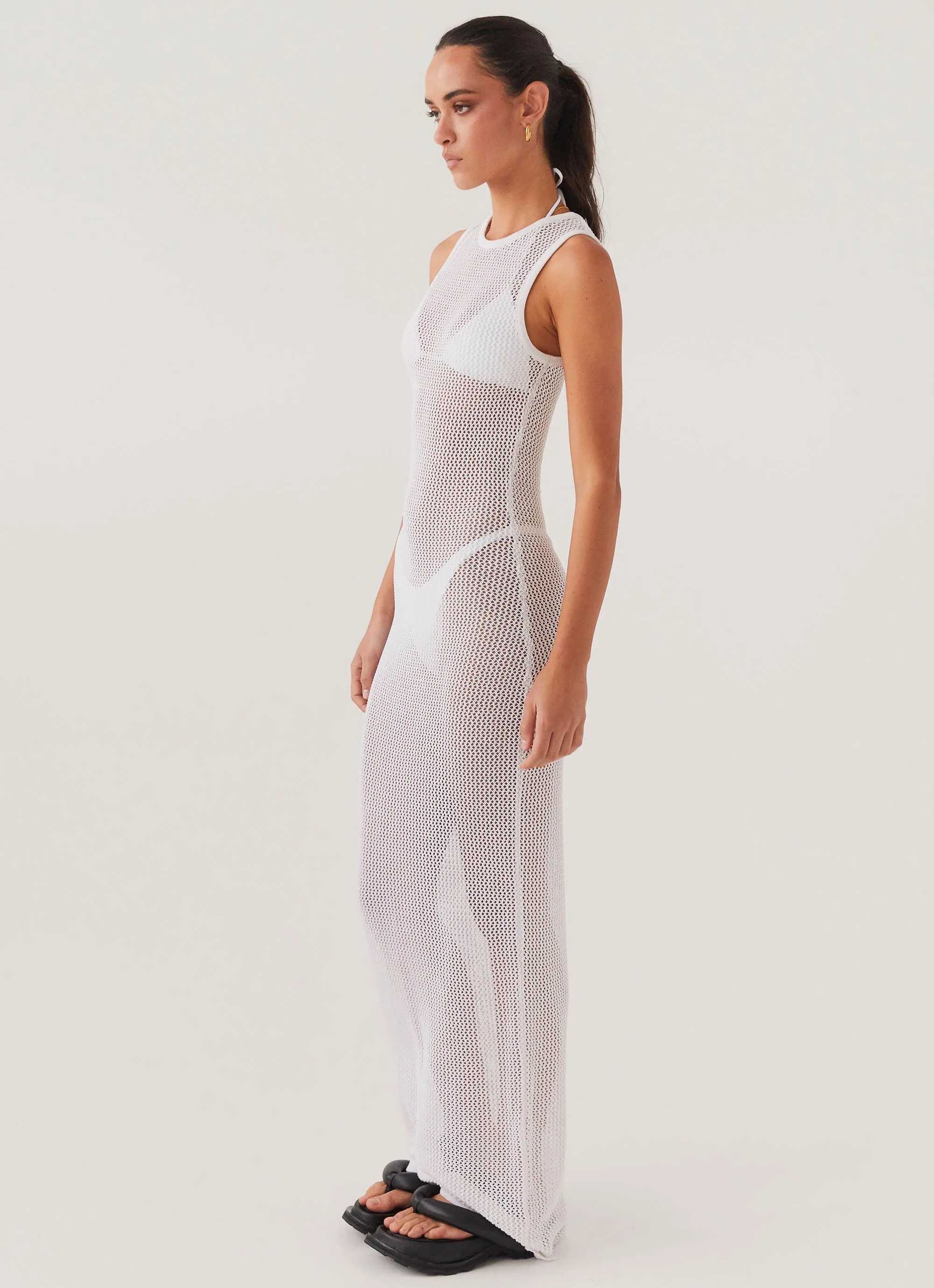 Rock The Boat Crochet Maxi Dress - White