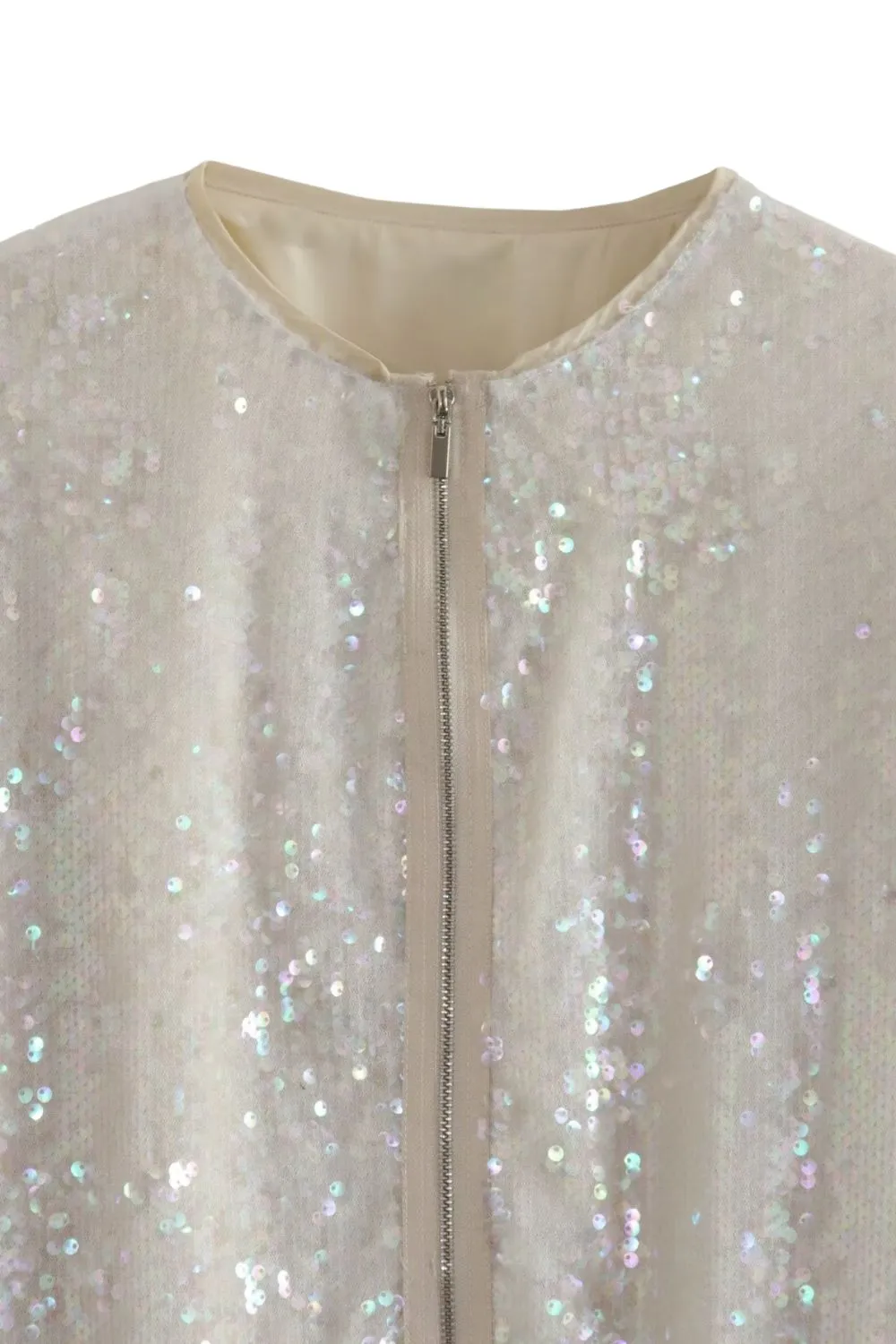 'Serenity' Sequin-Embellished Bomber Jacket