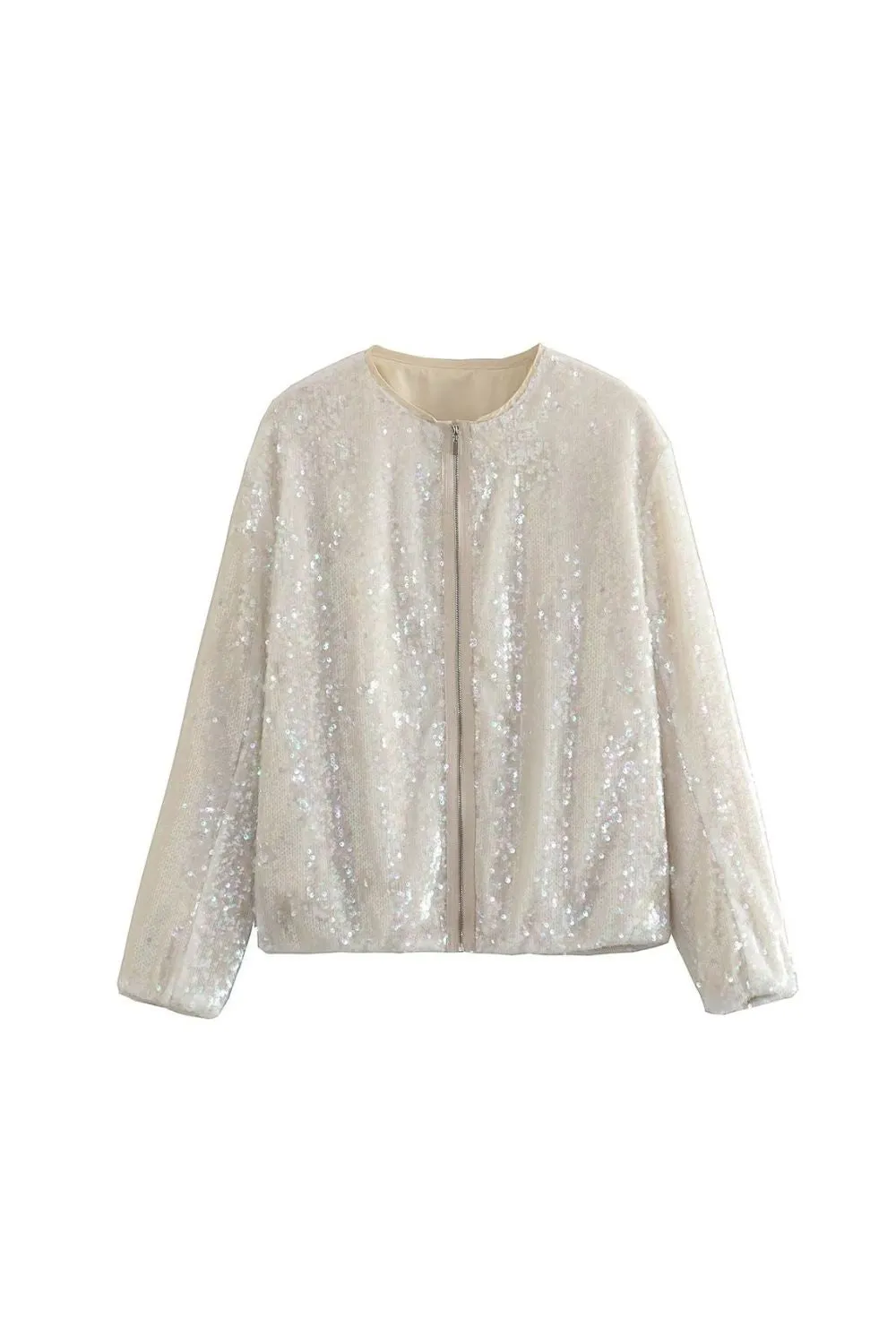 'Serenity' Sequin-Embellished Bomber Jacket