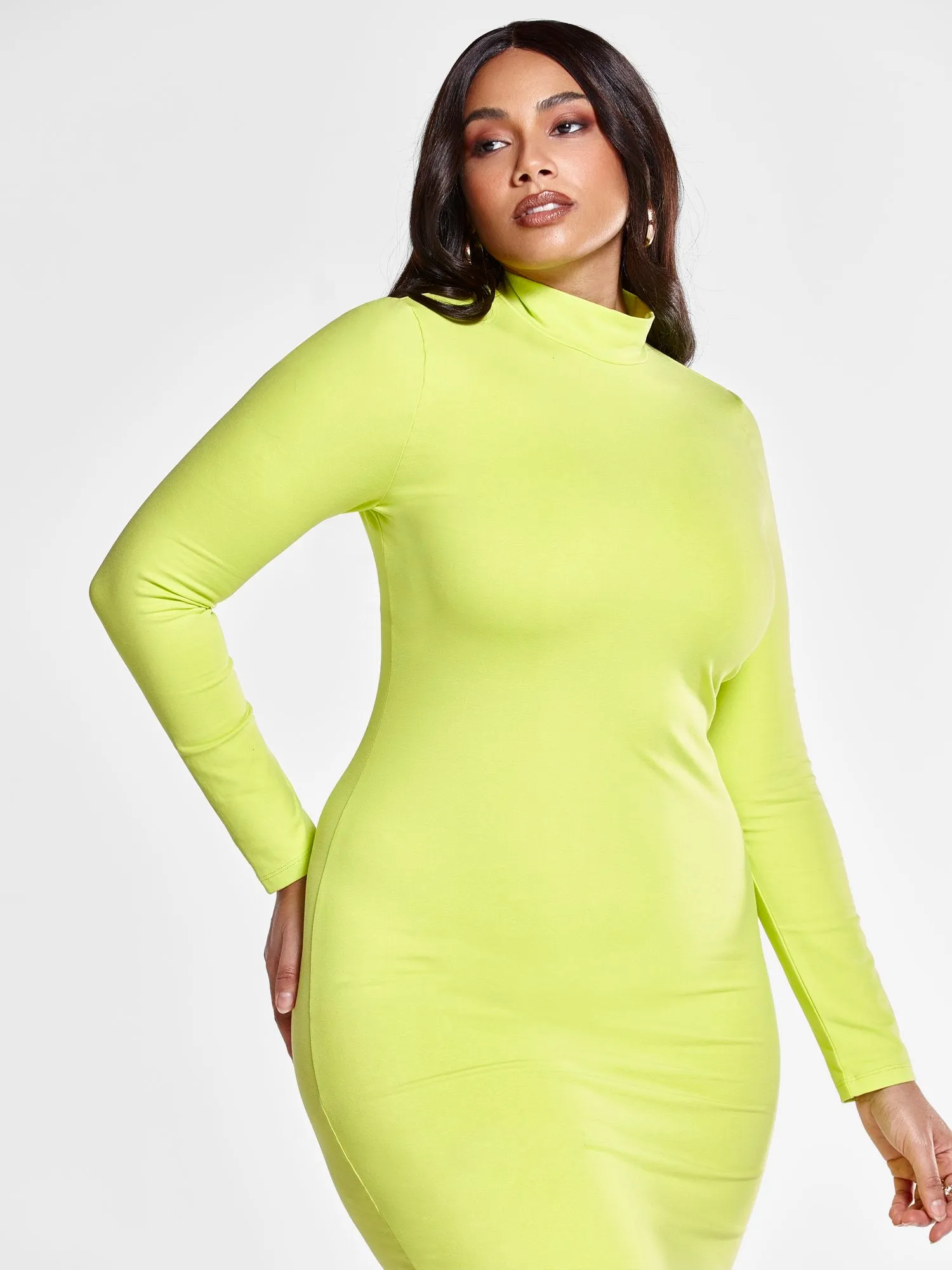 Shandra Mockneck Bodycon Maxi Dress