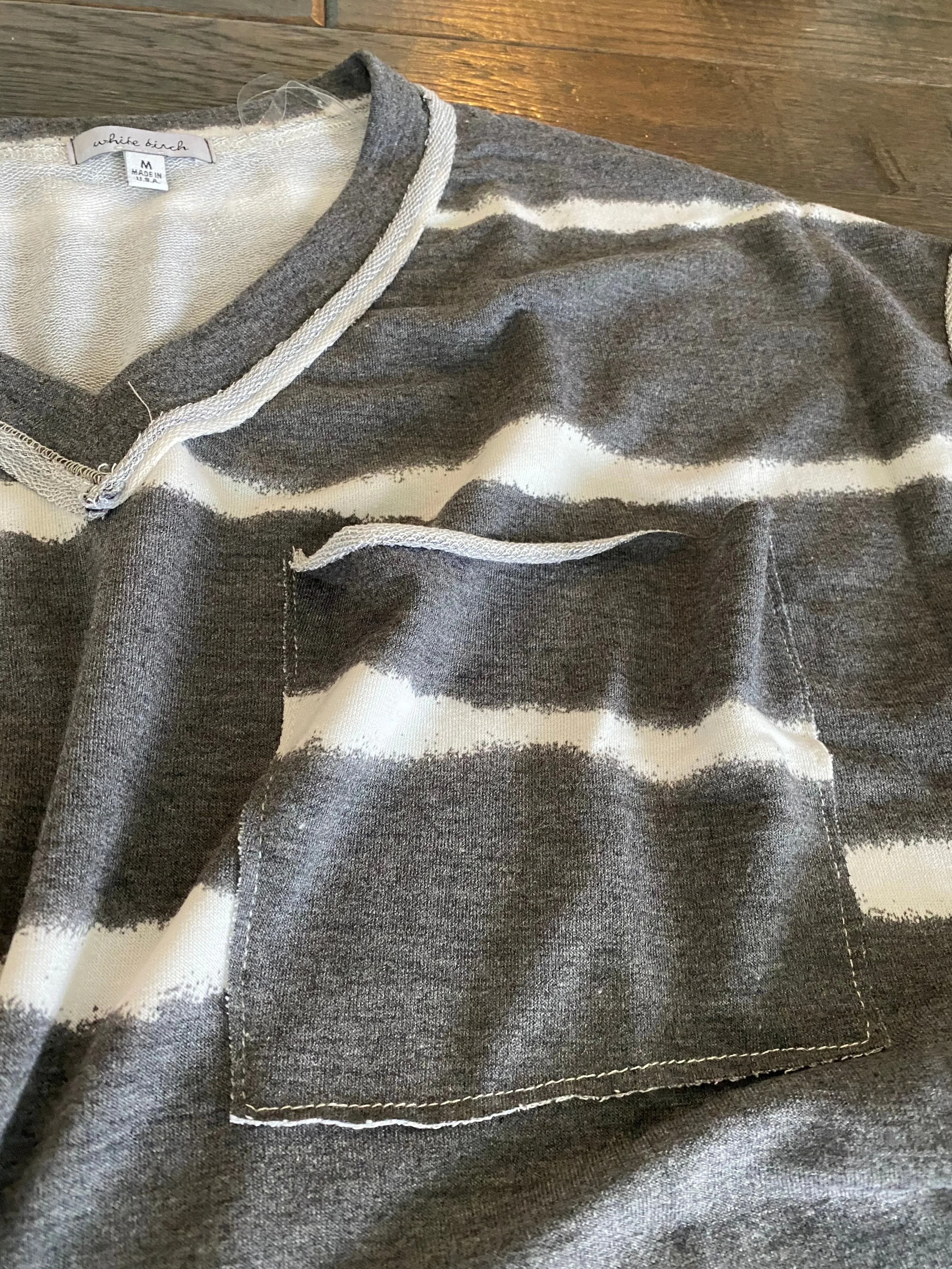Short sleeve striped knit dress