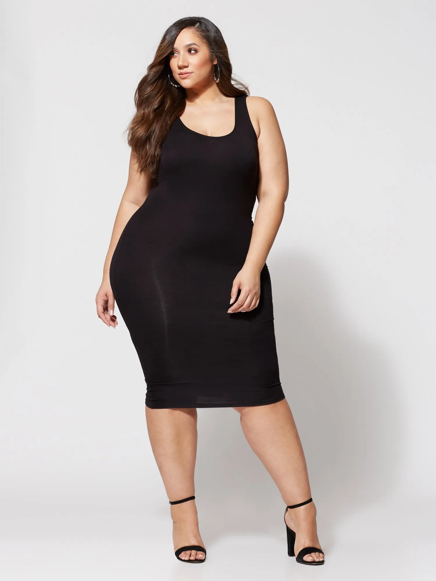 Signature - Black Sleeveless Everyday Midi