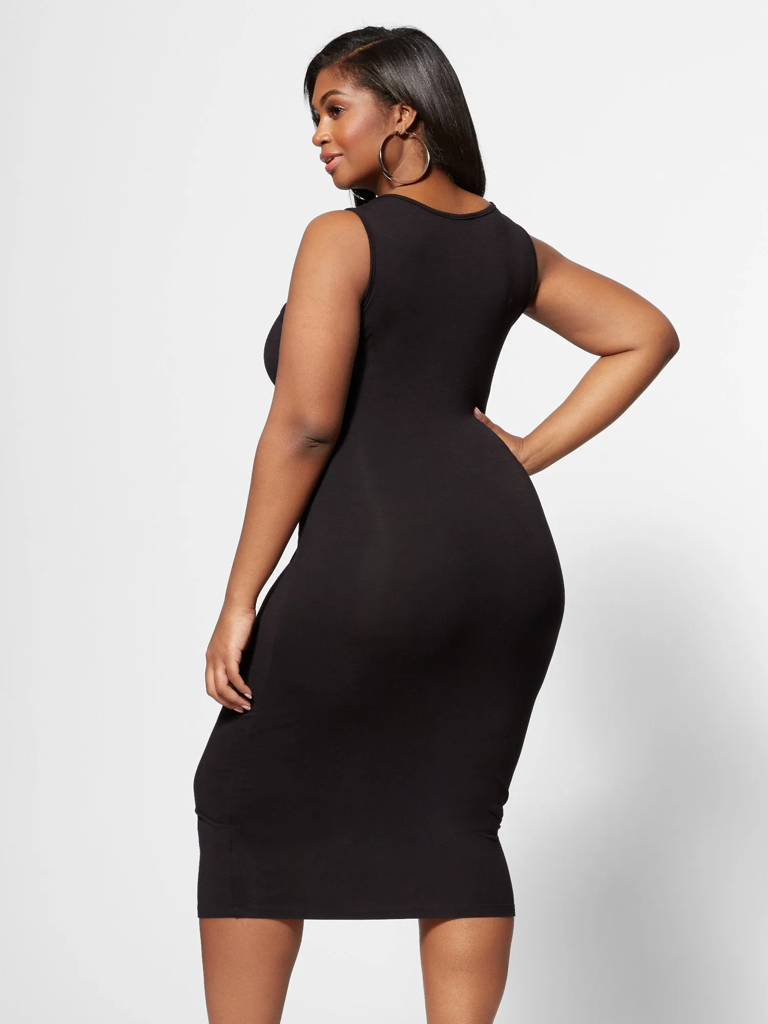 Signature - Black Sleeveless Everyday Midi