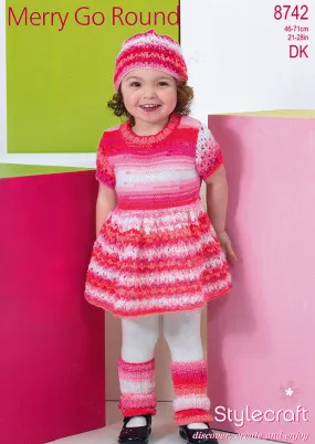 Tunic, Hat and Leg Warmers in Stylecraft Wondersoft Merry Go Round DK (8742)