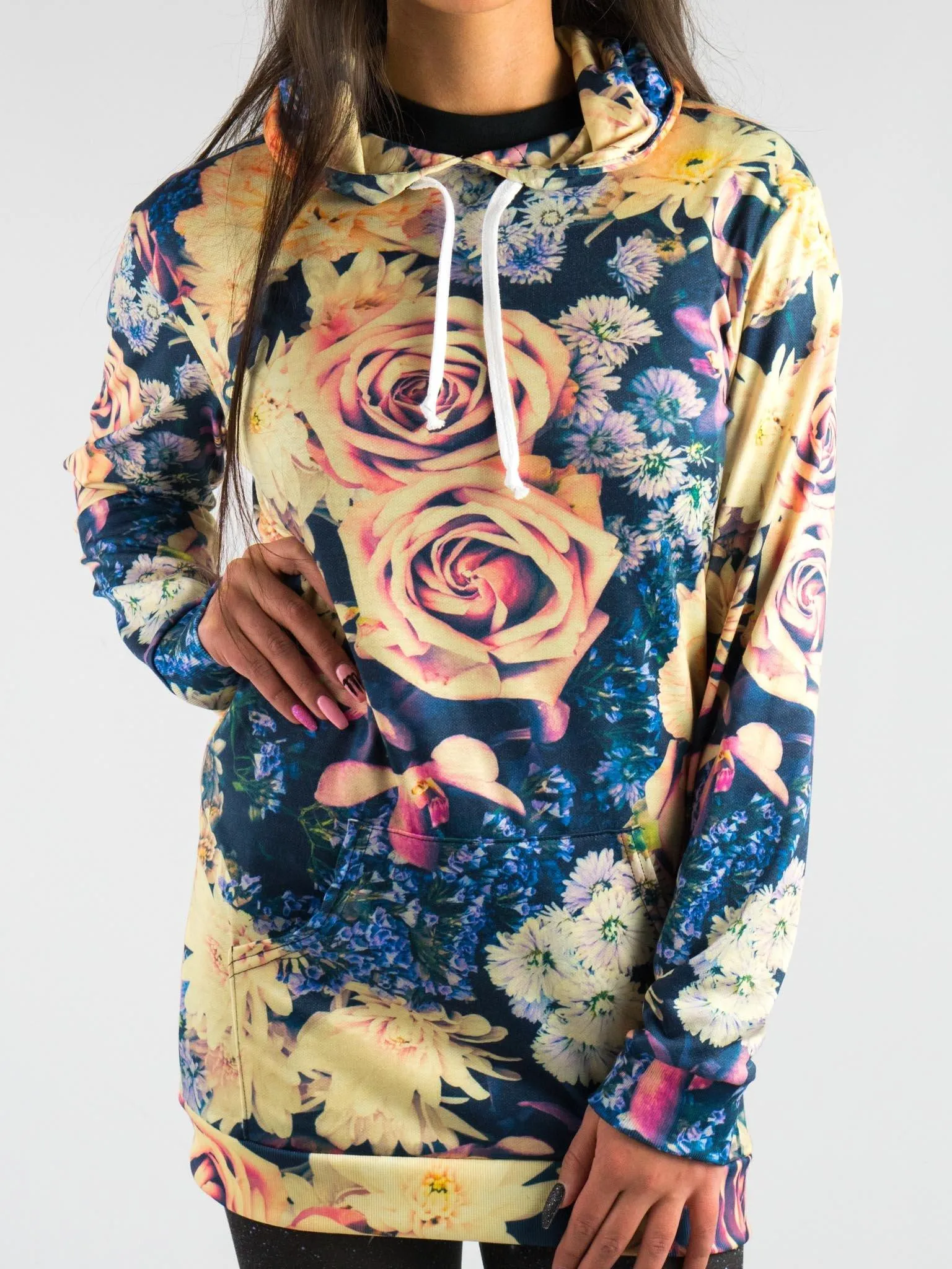 Vintage Flowers Hooded Dress