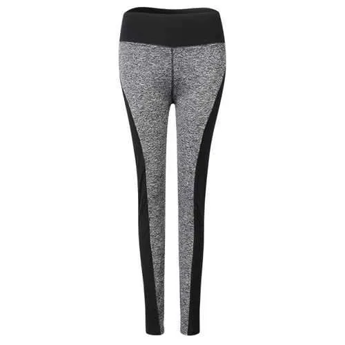 Women Plus Size AB Faces Color Block High Elastic Hips Up Work Out Yoga Leggings Pants