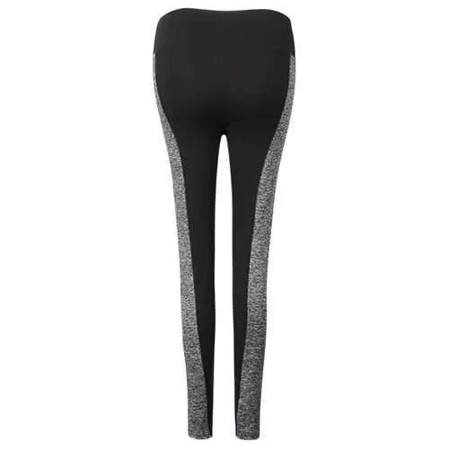 Women Plus Size AB Faces Color Block High Elastic Hips Up Work Out Yoga Leggings Pants